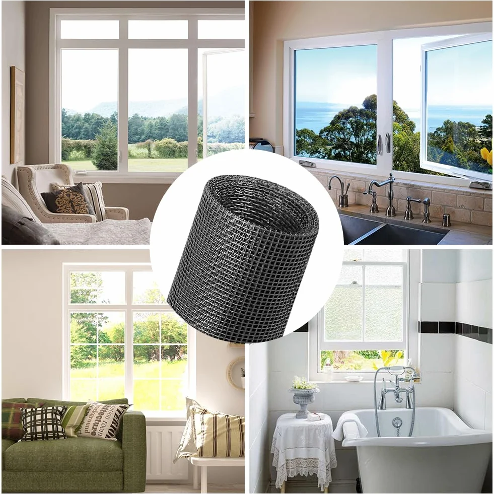 Flintronic Moskitiery do okien 120 x 250 cm siatka przeciw owadom z włókna włóknistego czarna