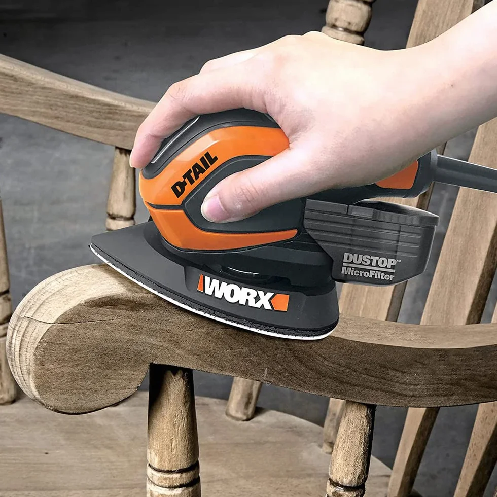 WORX WX648 szlifierka 65 W 230 V ergonomiczna ręczna Duststop mikrofiltr