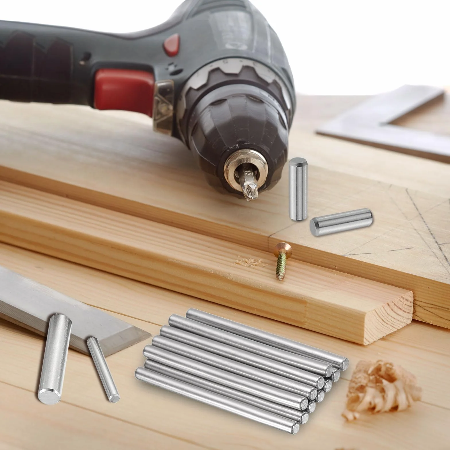 QUARKZMAN 100 sztuk kołków rozporowych 2 mm x 8 mm stal łożyskowa cylindryczne kołki do regałów metalowe elementy mocujące