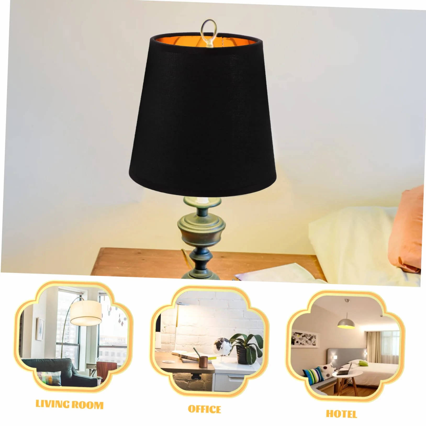 Uonlytech Abażur Z Tkaniny Abażury Do Lamp Stołowych Osłona Abażuru Zamienna Klosze Metalowe Abażur Lniany Dekoracyjny Abażur Abażur Do Lampy Ciemny Czarny Abażur Do Lampy Stołowej
