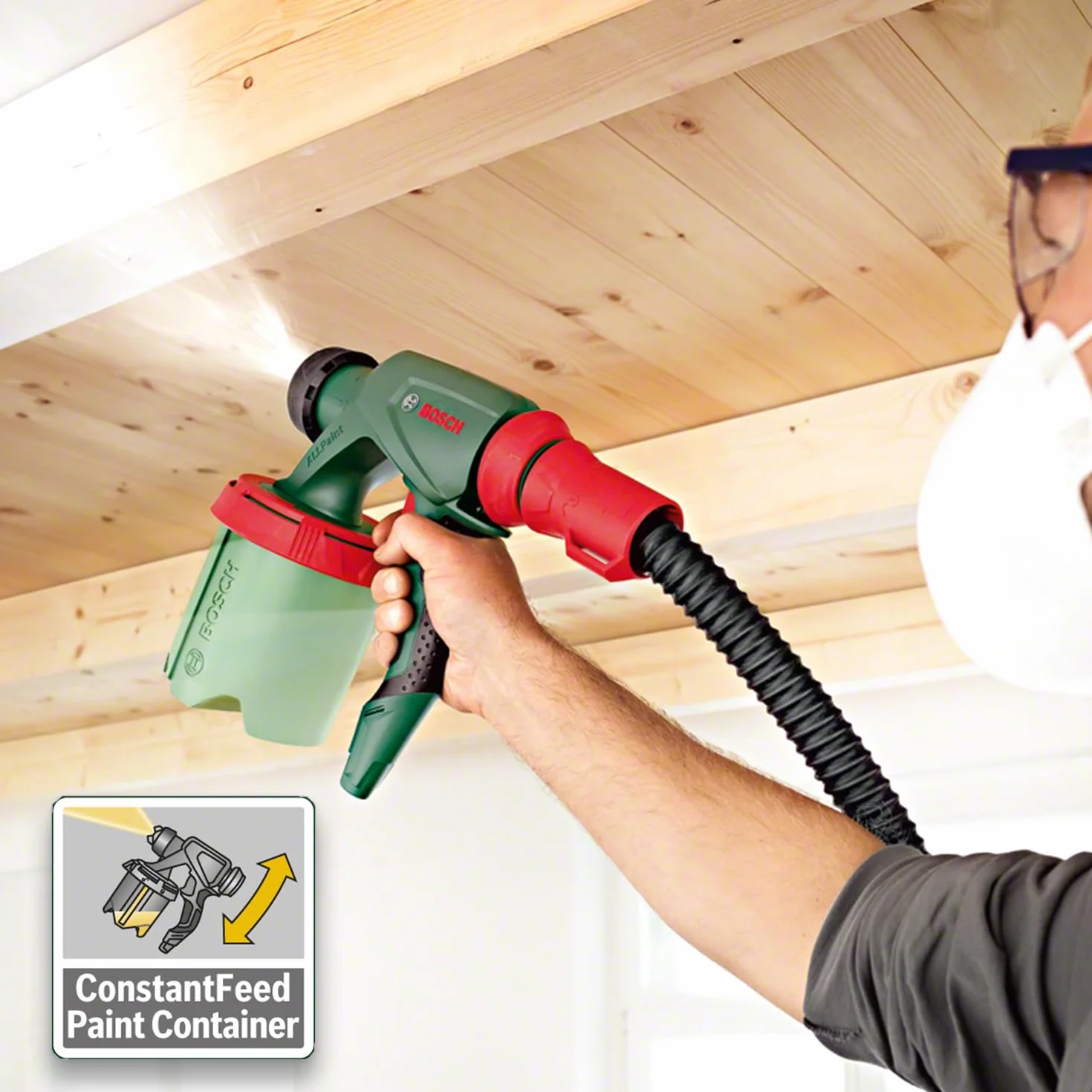 Bosch System natryskowy PFS 5000 E (1200 W, 2 x pojemnik na farbę 1000 ml, dysze do farb ściennych, lakierów i lazur, w kartonie)