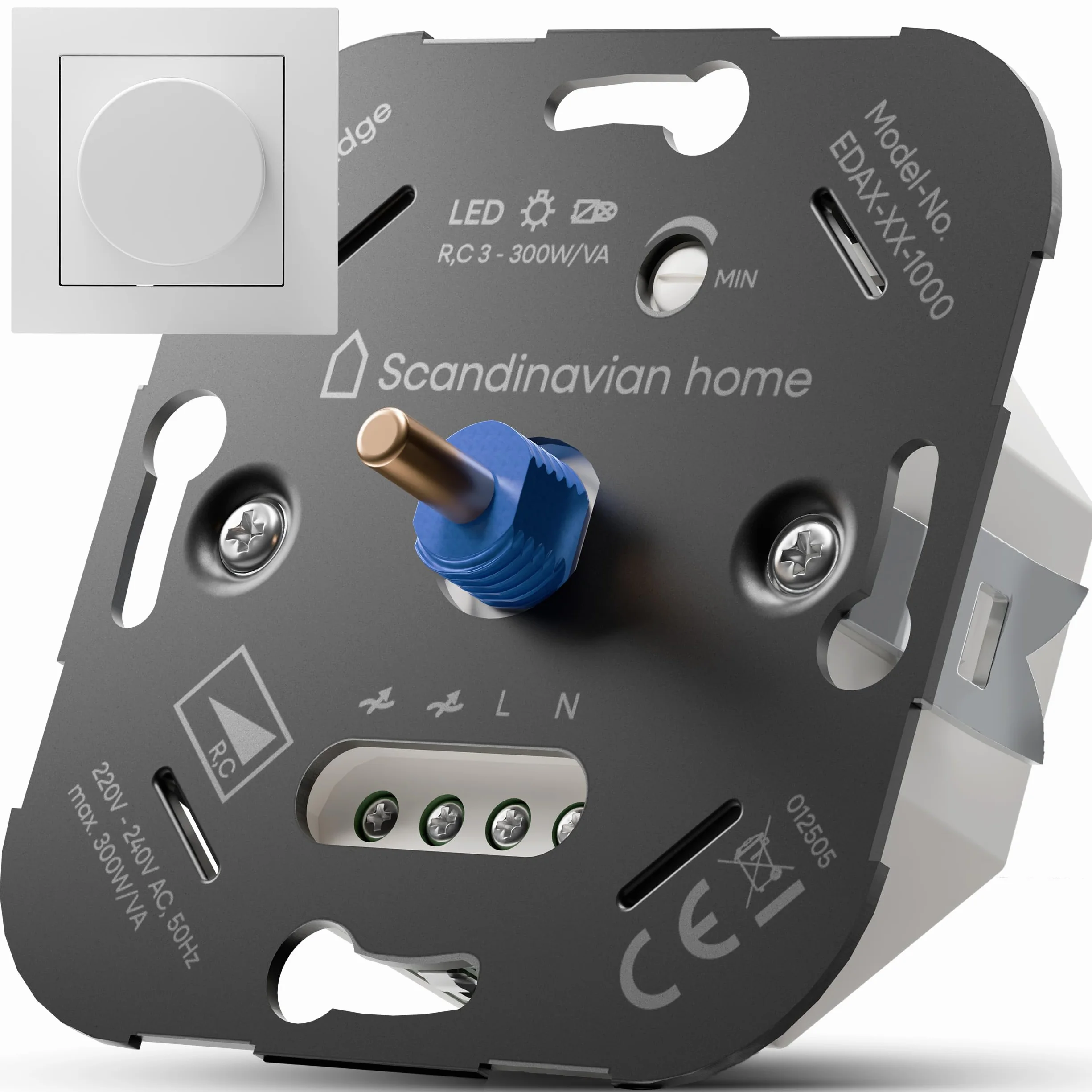 Scandinavian home Przełącznik ścienny do lamp LED 3-300W ściemniacz 230V