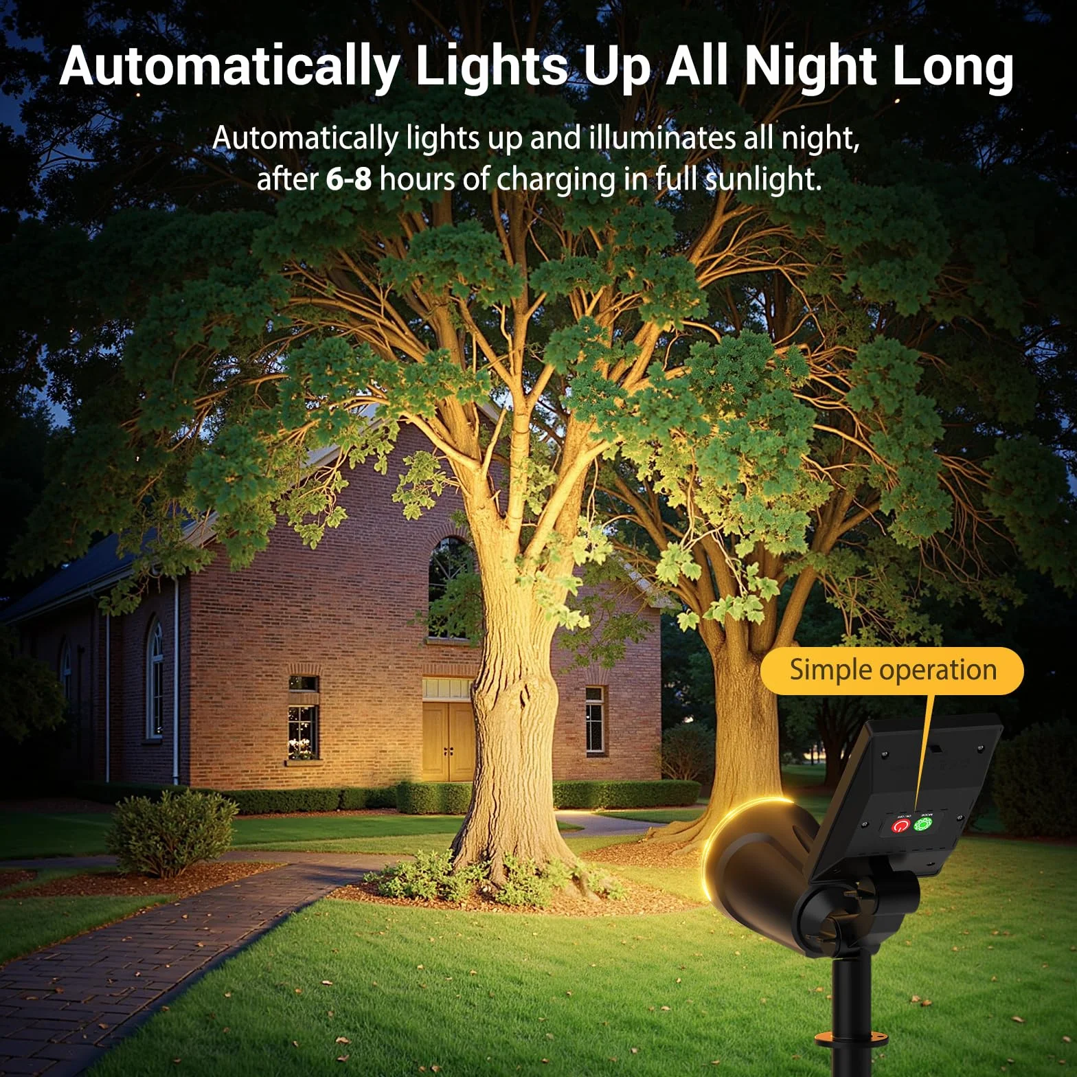 GEARLITE Lampy solarne LED 1200 lm ciepła biel IP65 1500 mAh reflektor solarny do ogrodu