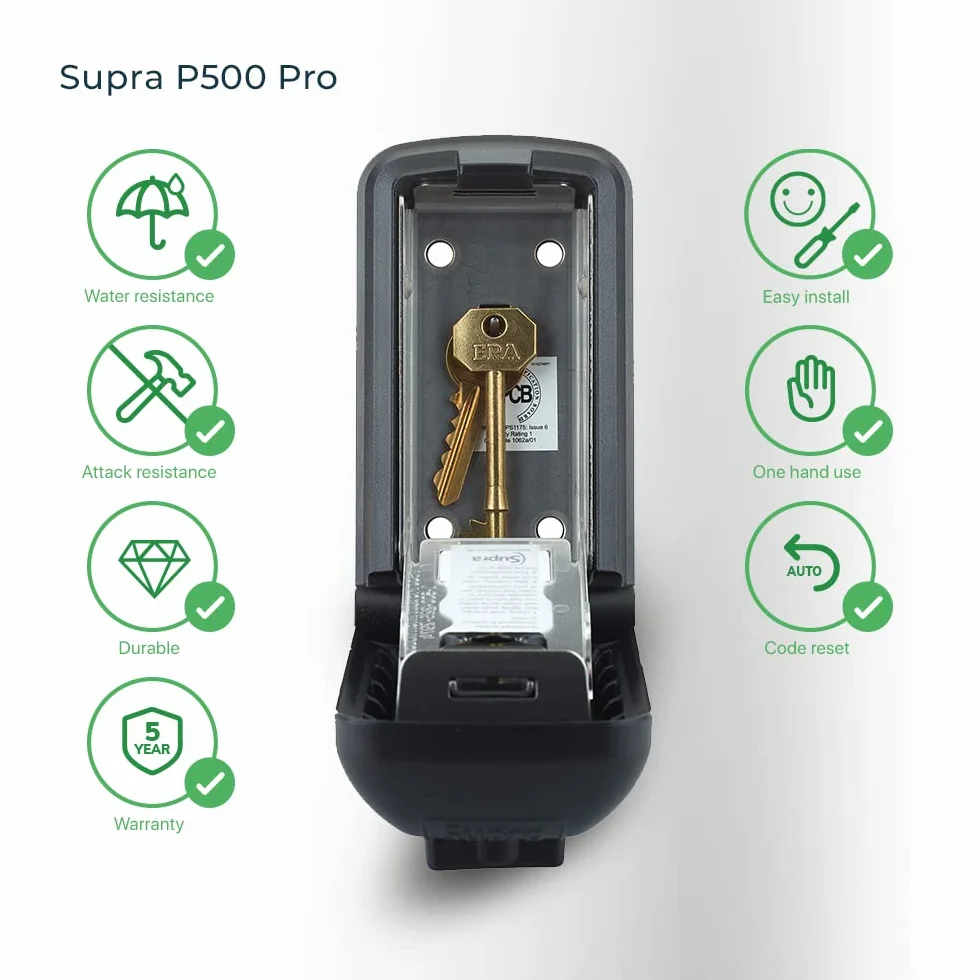 Supra P500 Pro Key Safe z blokadą na klucze, breloki i karty dostępu
