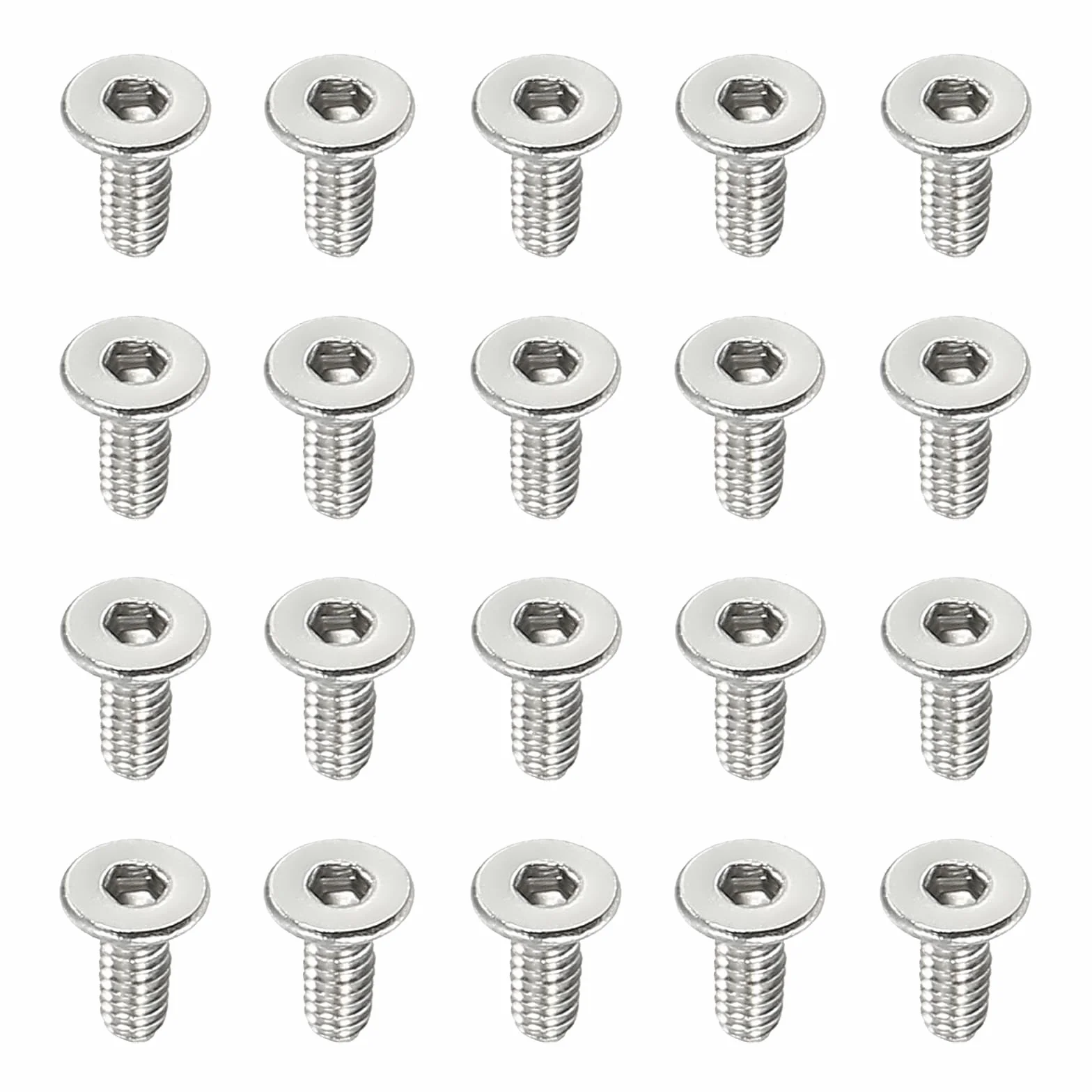 PATIKIL Śruby z łbem stożkowym M2 x 5 mm, 100 szt. Stal nierdzewna 304 18-8 do maszyn Śruby sześciokątne Złączki napędowe klasa 6.8