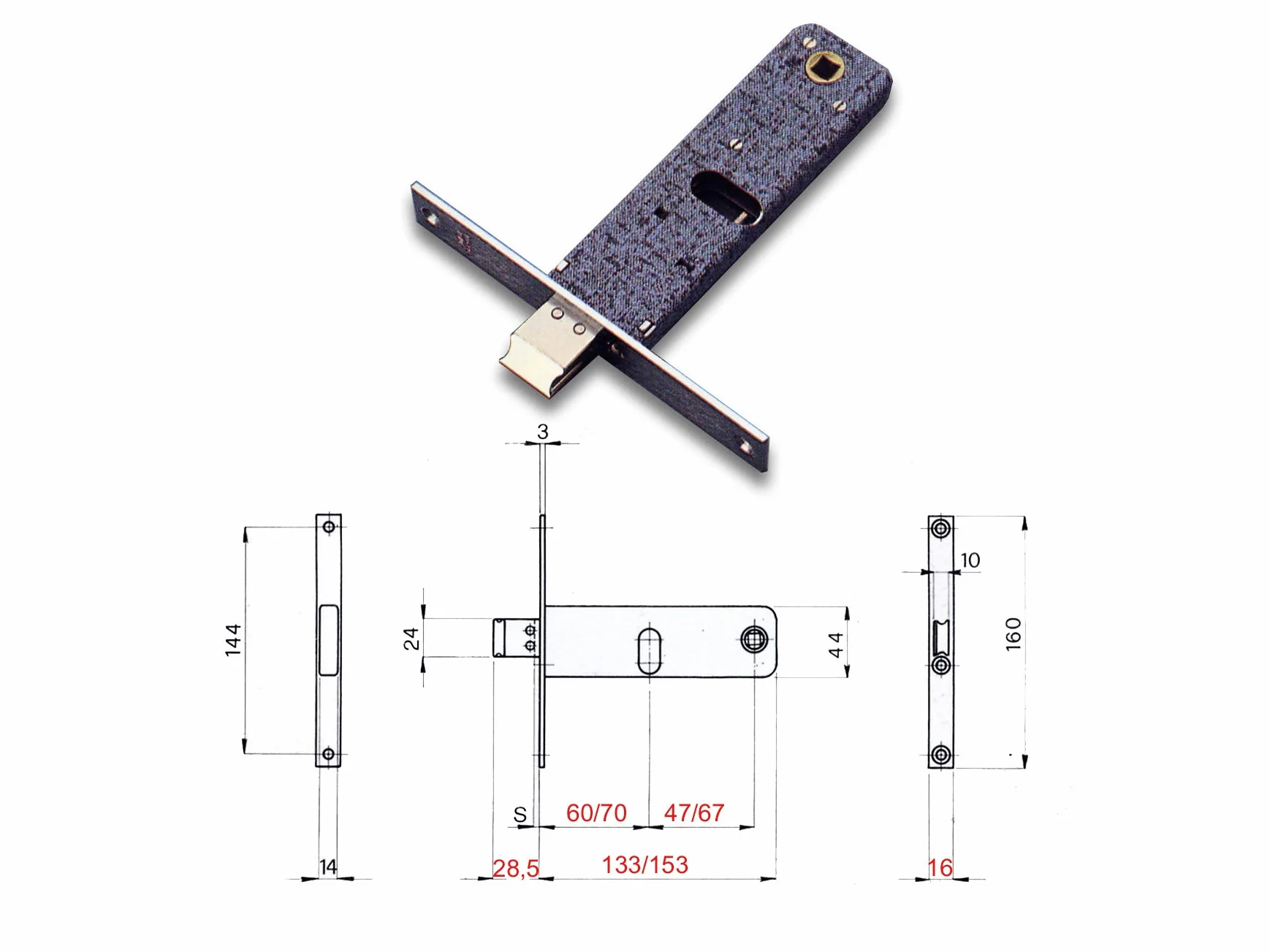 Omec 790 zamek wpuszczany E70 owalny cylinder F16