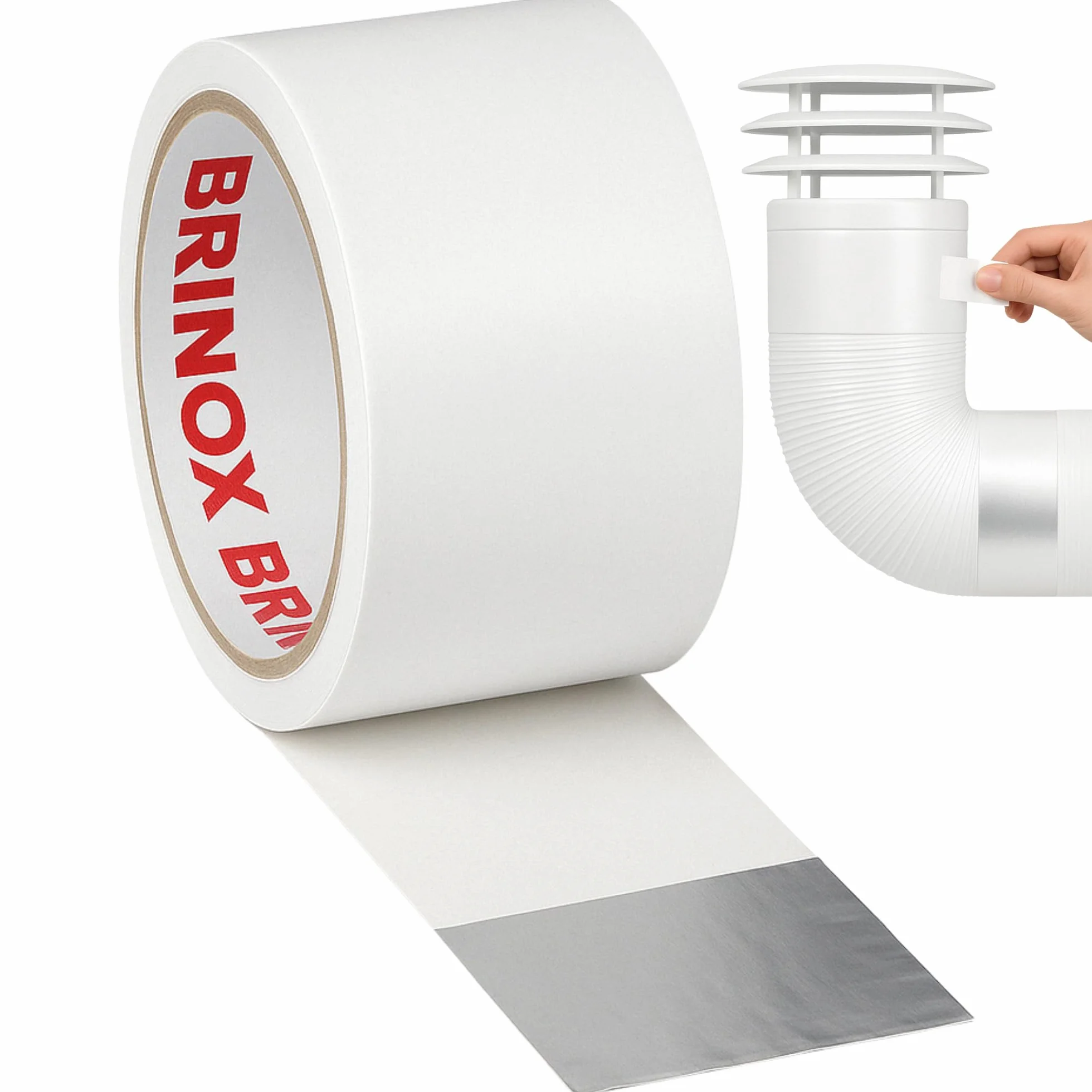 Taśma klejąca aluminiowa B61400B biała BRINOX