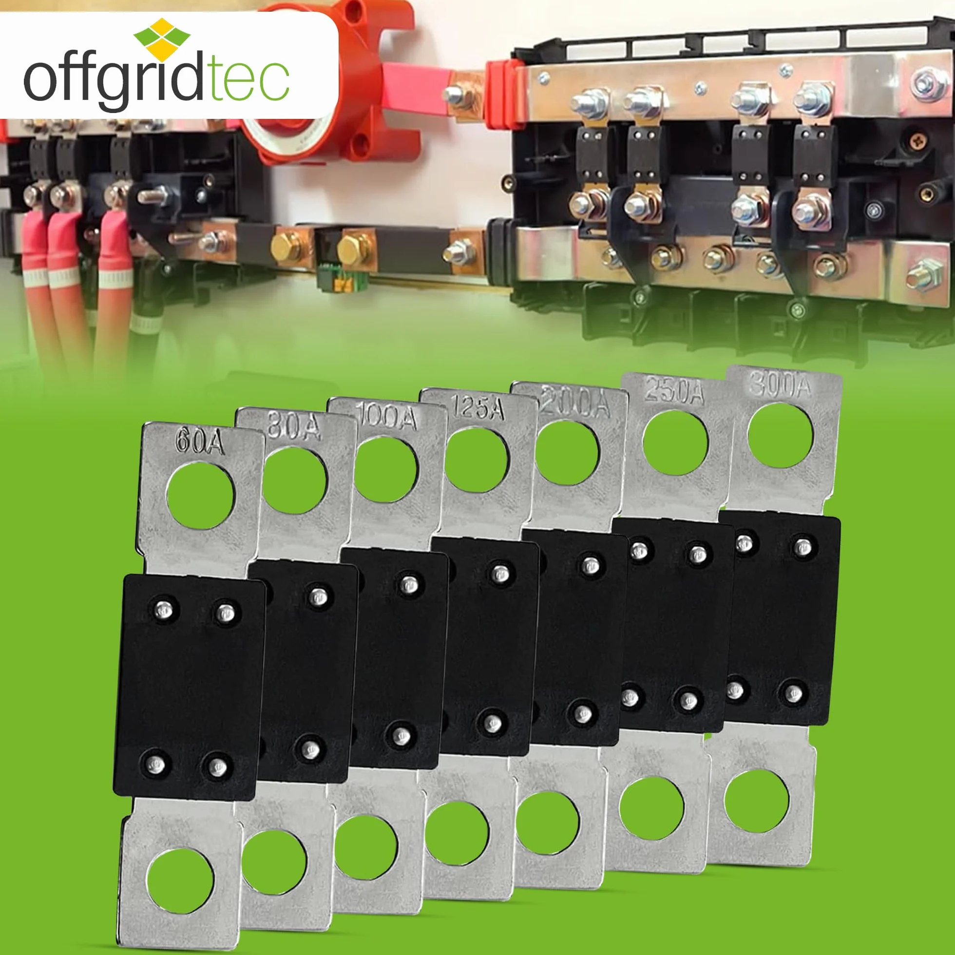 Offgridtec Zestaw 5 bezpieczników MEGA 200 A 70 V do systemów 48 V