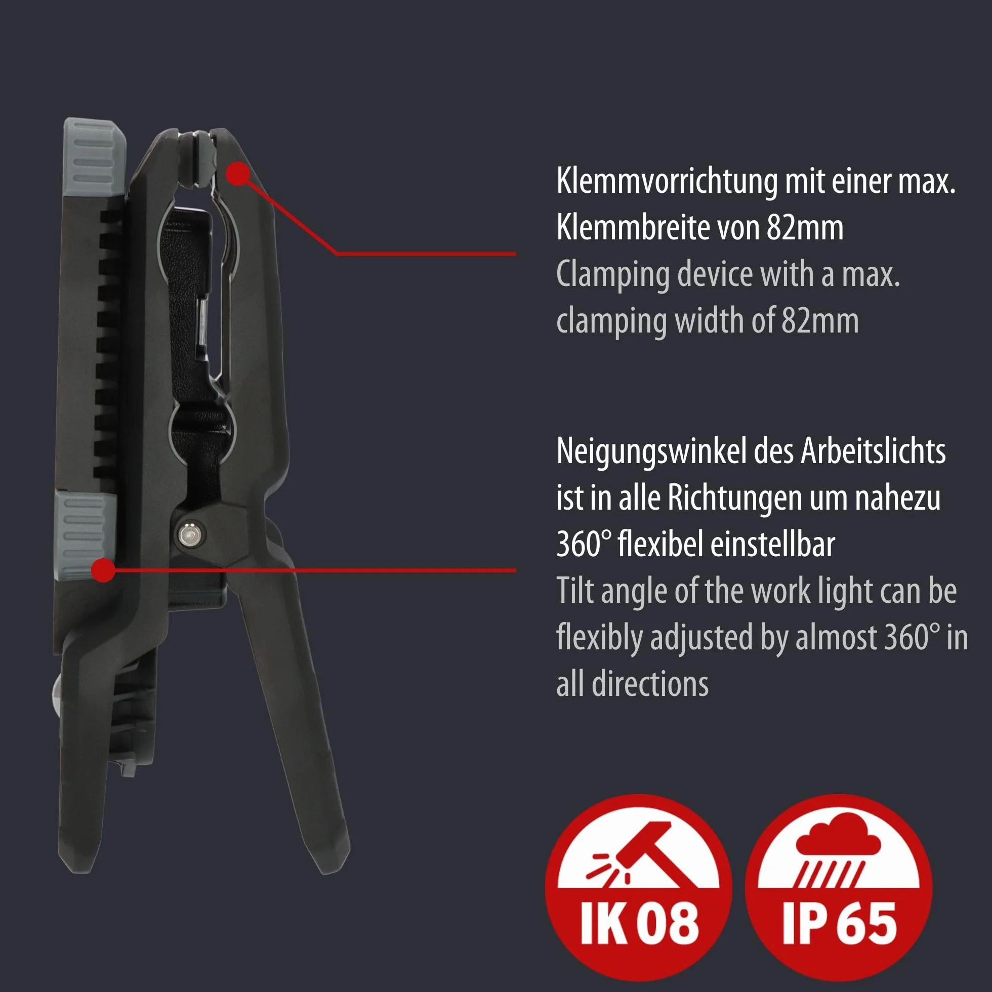 Brennenstuhl Professional LED hybrydowy reflektor budowlany CL 5050 MBAH 50W 6800lm IP65