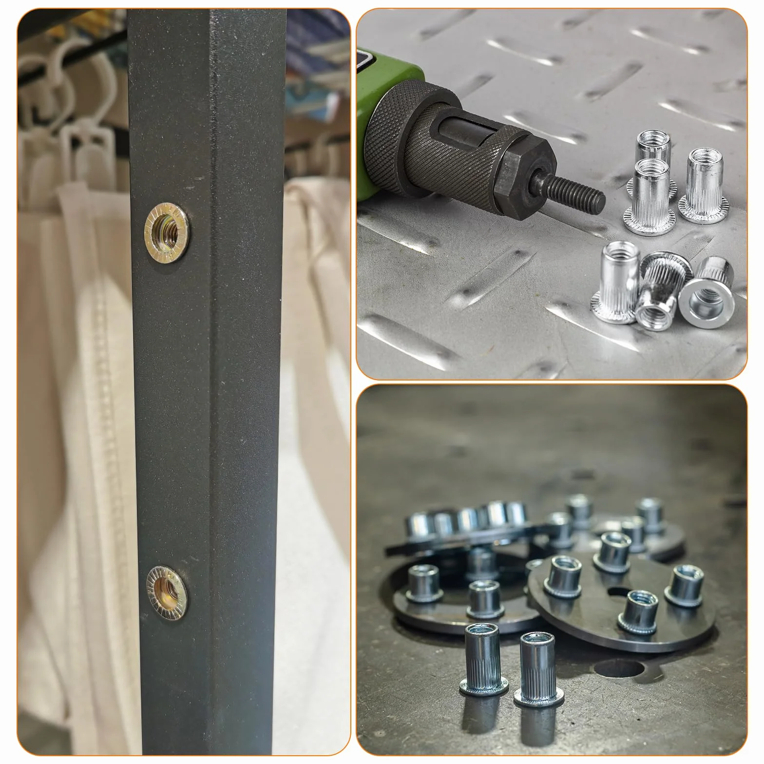 QUARKZMAN Nitonakrętki Aluminiowe Rowkowane #6-32 #8-32 #10-24 #10-32 1/4"-20 150 szt.
