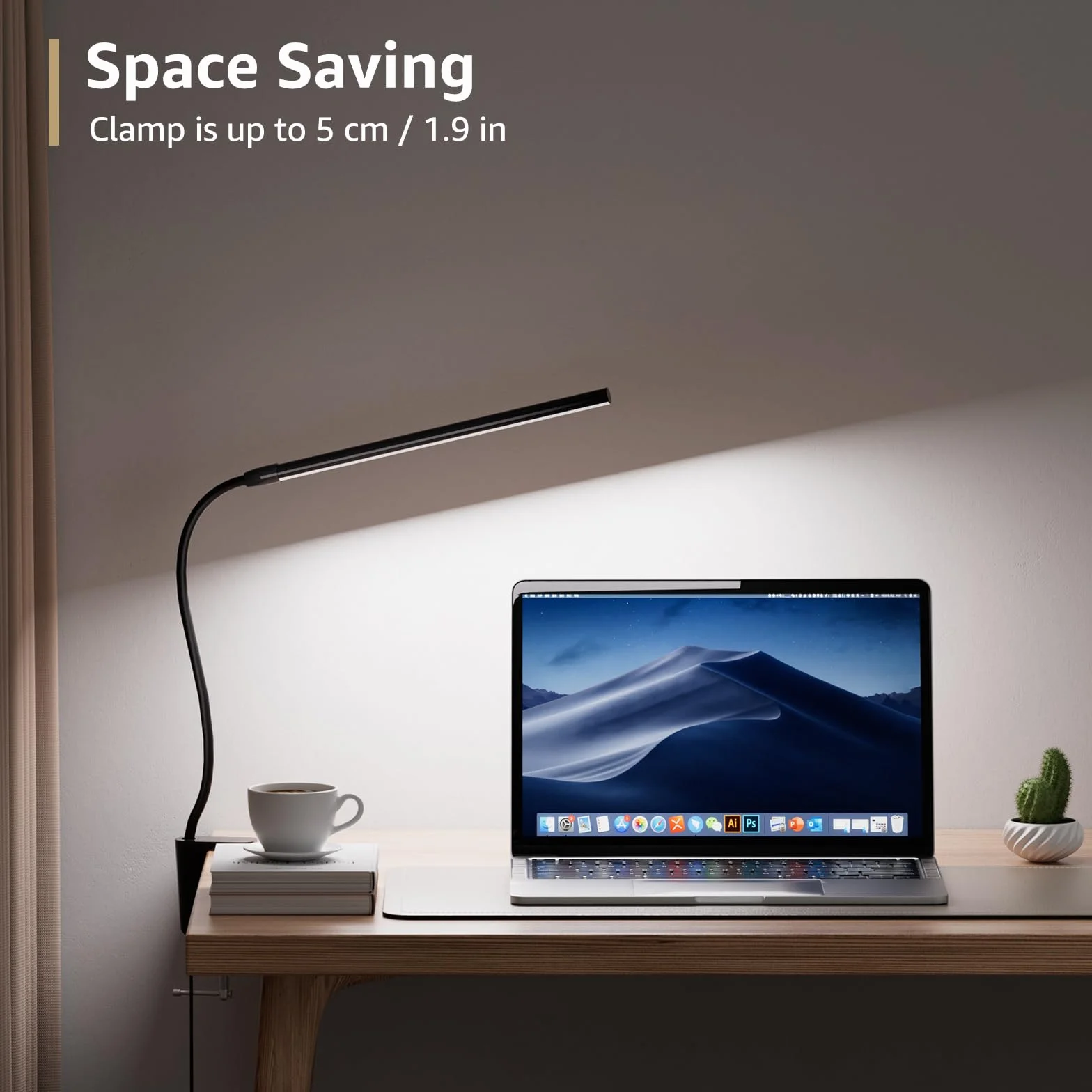 Lepro Lampa biurkowa LED zaciskowa z ramieniem obrotowym, ochrona oczu, USB, 3 kolory 10 poziomów jasności, czarna