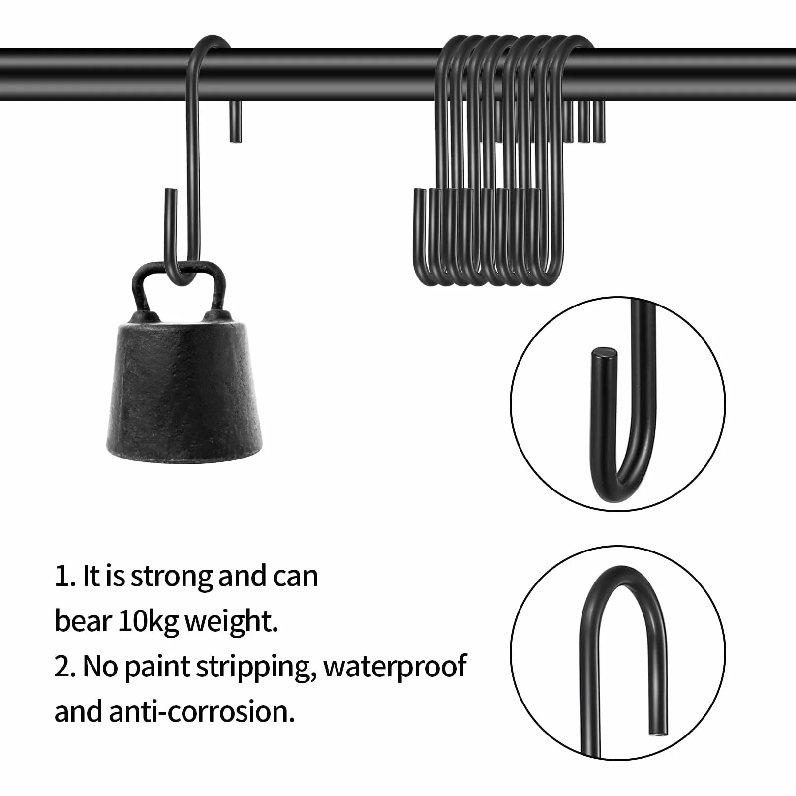 GOTRUST Haki w Kształcie Litery S ze Stali Nierdzewnej 6 cm Heavy Duty do Zawieszenia Metalowe