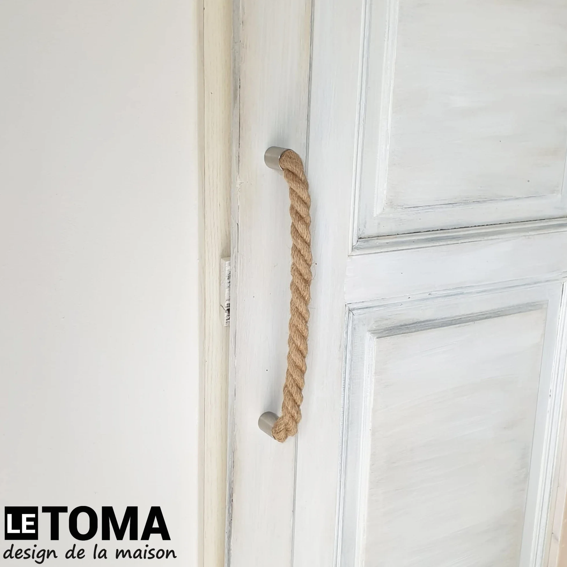 160 mm uchwyt do mebli, 100% naturalna lina jutowa | wytrzymały uchwyt ze sznurka jutowego do komody, szafki i szuflady, wygląd morski