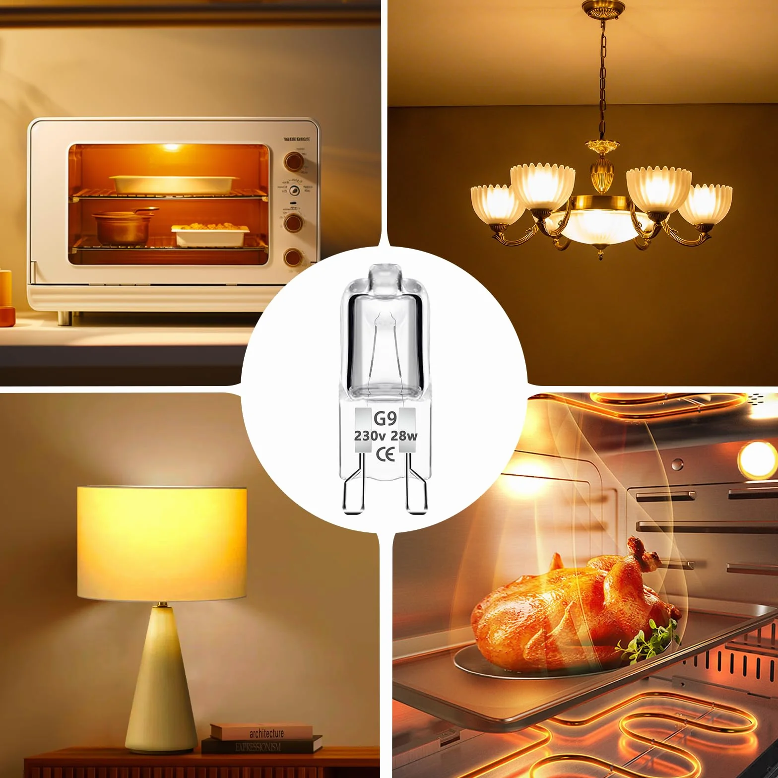 Żarówki halogenowe G9 28W 230V ściemniane 2700K 320lm ciepła biel