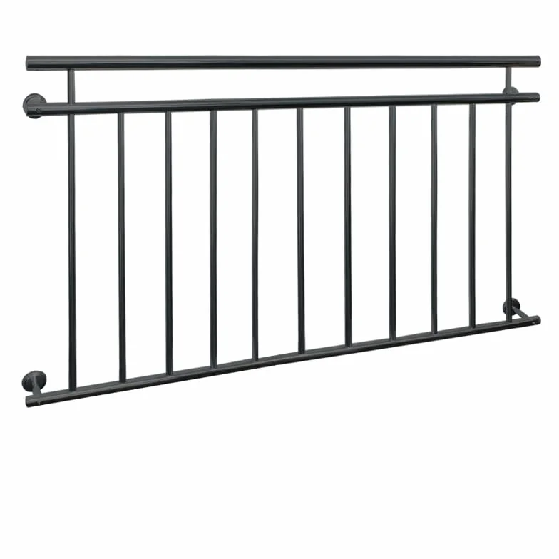 ECD Germany Balkon francuski 156 x 90 cm antracyt matowy szorstki stal malowana proszkowo balustrada balkonowa