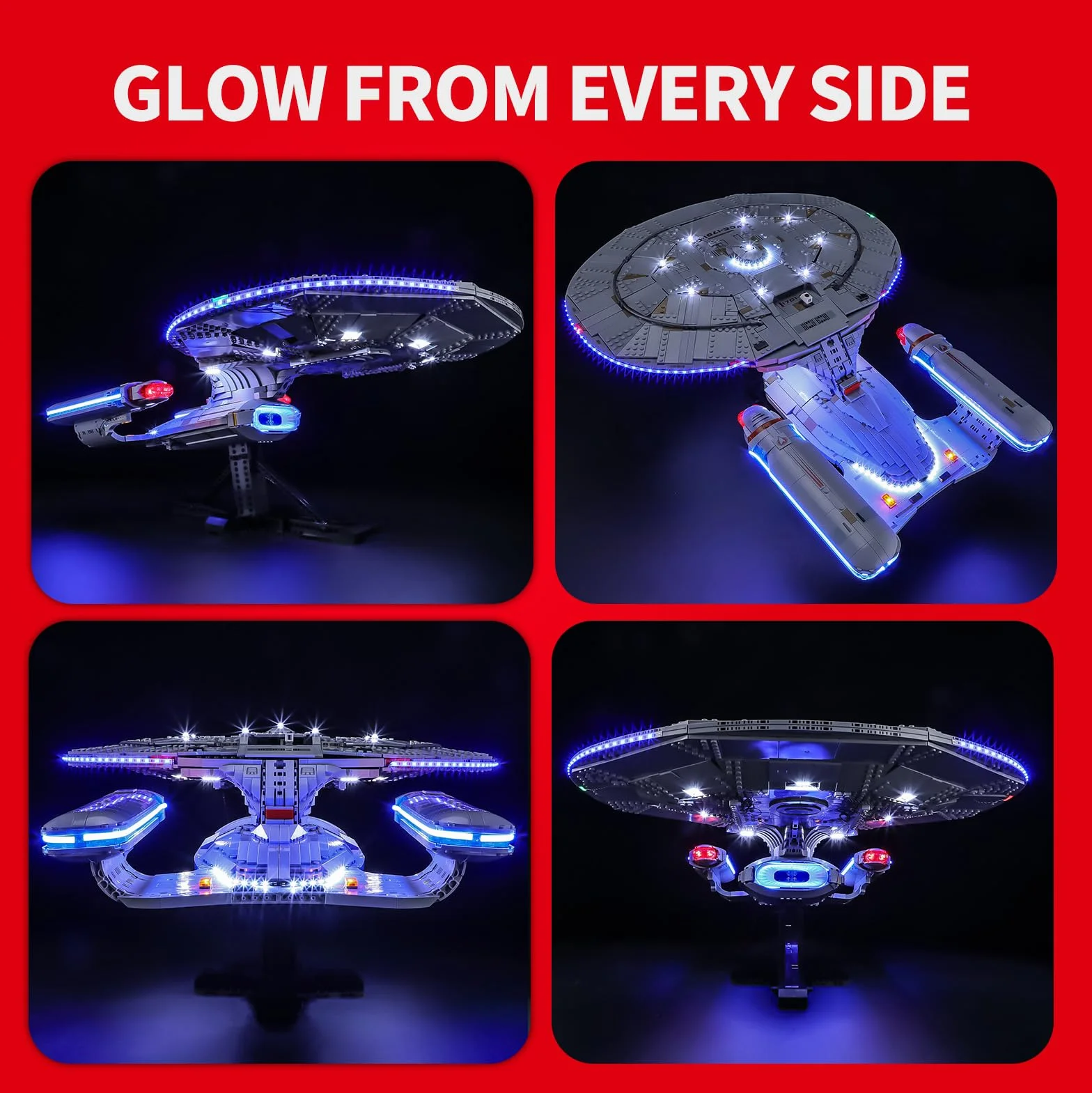 BRIKSMAX Oświetlenie LED do LEGO ICONS U.S.S. Enterprise NCC-1701-D (wersja ulepszona) 10356, zestaw świateł kompatybilny z klockami - bez zestawu Lego, światło do modelarstwa domowego