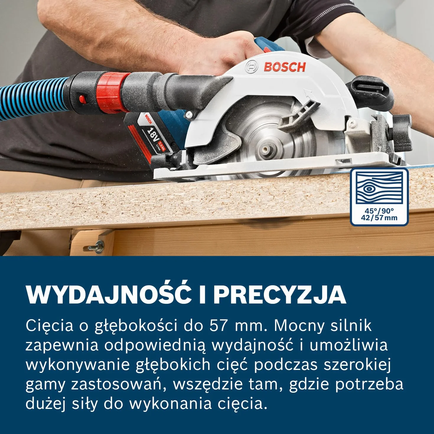 Bosch Professional GKS 18V-57 akumulatorowa pilarka tarczowa 18V