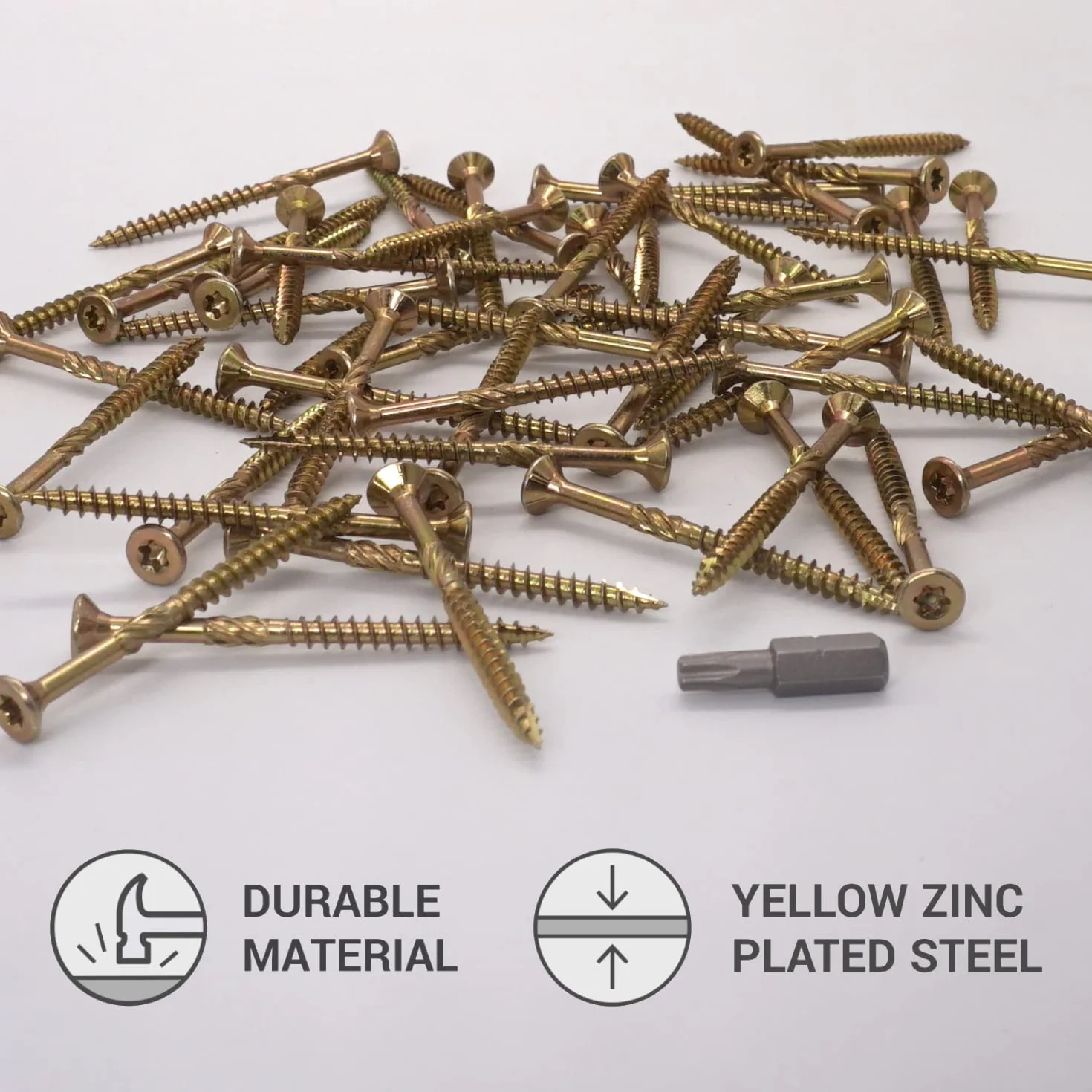 SKIR'CO uniwersalne śruby do drewna ocynkowanego 4,5 x 60 mm łeb stożkowy Torx typ 17 (50 szt.)