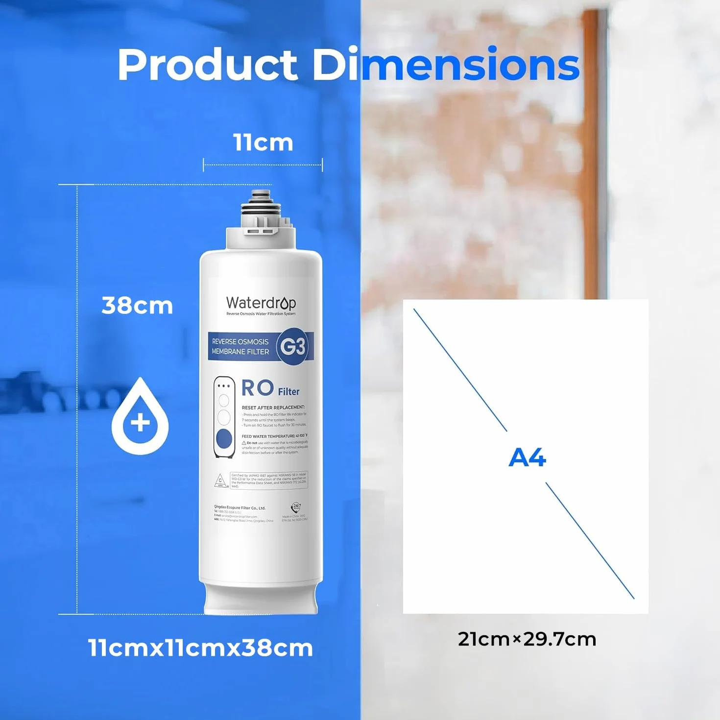 Waterdrop Filtr WD-G3-N2RO zamiennik do systemu odwróconej osmozy