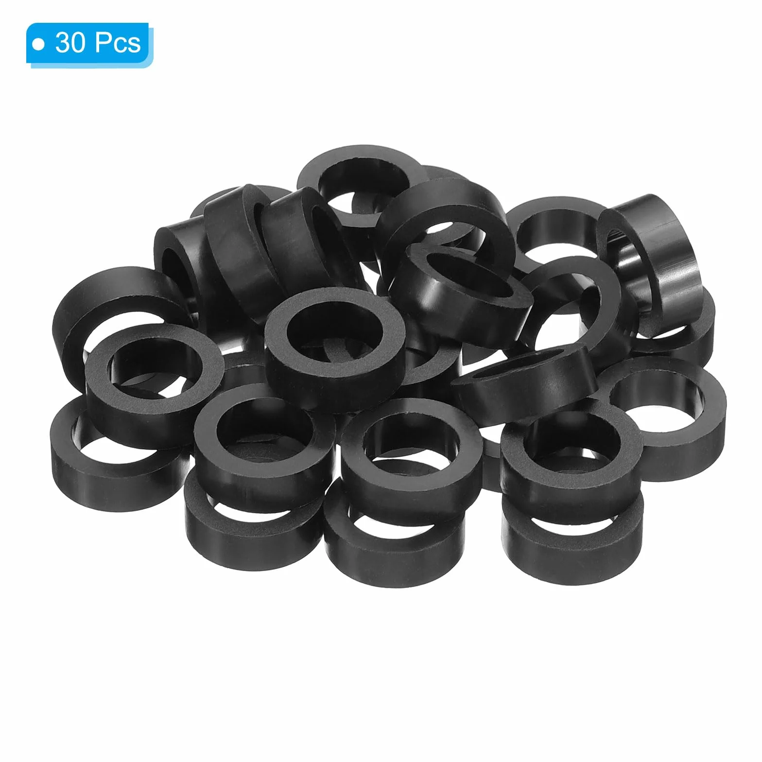 PATIKIL Okrągła podkładka dystansowa z tworzywa ABS, 30 szt. średnica wewnętrzna 12,2 mm, średnica 18 mm, długość 8 mm, bez gwintowania, przełączników i gniazd, elementy dystansowe do śrub M12