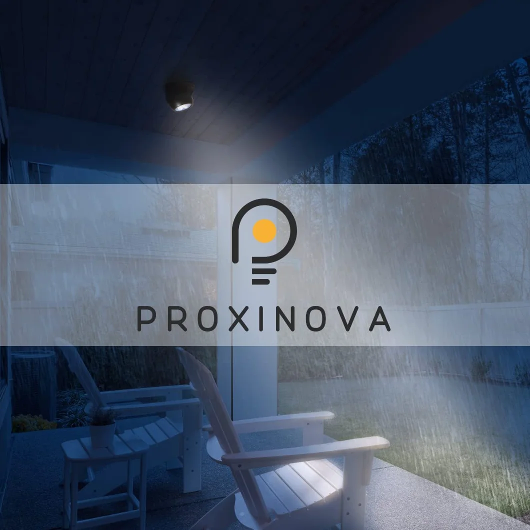 wewnątrz/na zewnątrz jasny, bezprzewodowy czujnik ruchu Fulcrum LED lampa na werandę/reflektor punktowy - automatyczne włączanie / wyłączanie, zasilanie bateryjne (czarne)