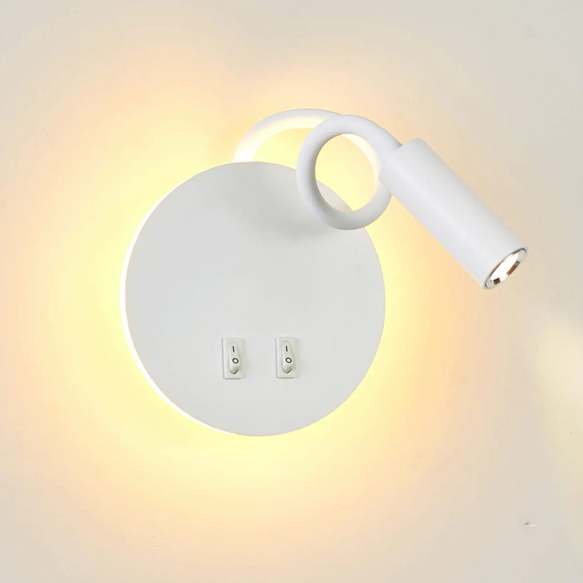 Budbuddy LED Lampa Ścienna 3W+8W, Czytania, Przełącznik, Oświetlenie Wnętrz, 3000K