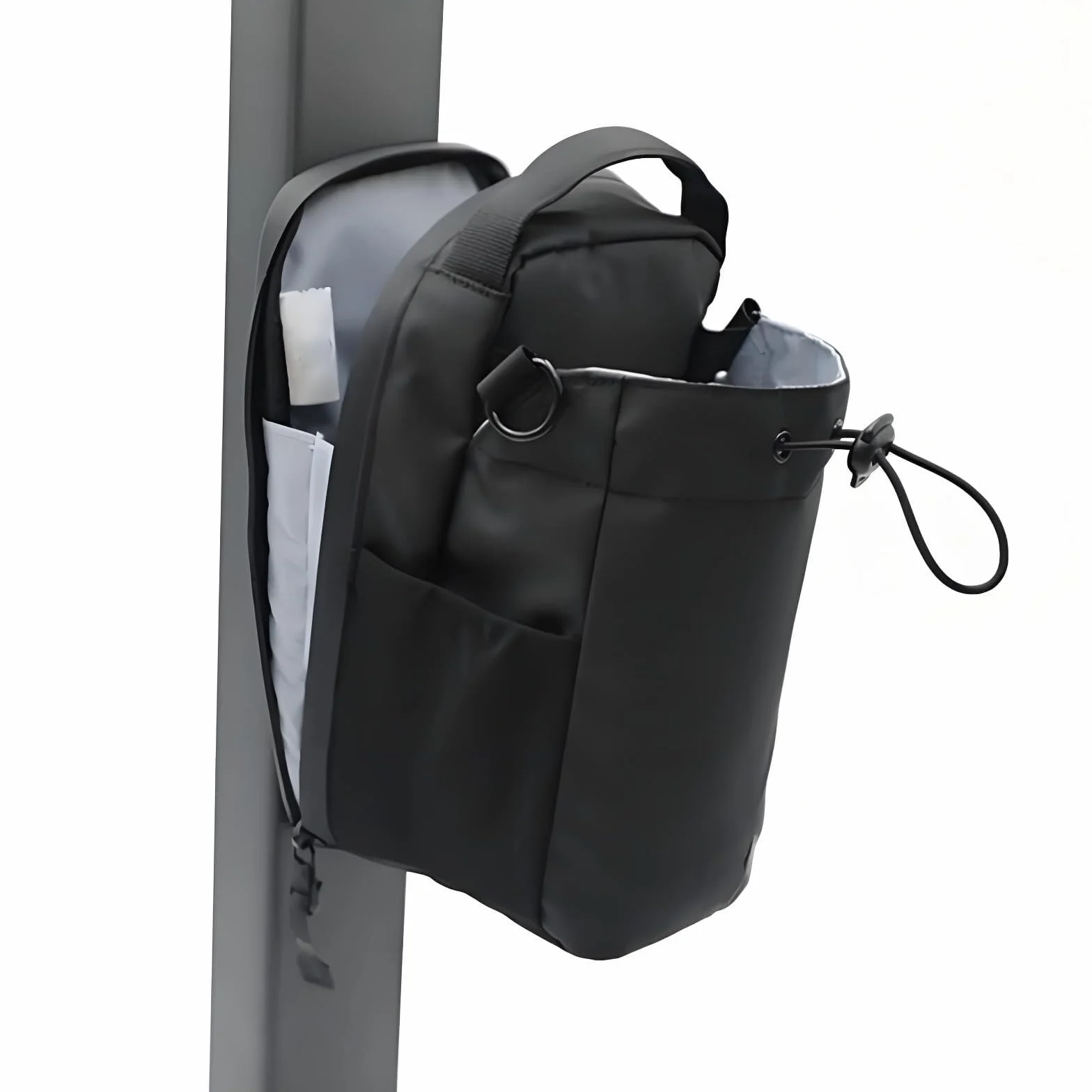 Magnetyczna torba na siłownię, magnetyczna torba transportowa o dużej pojemności, z kieszenią na telefon, przenośna torba na siłownię, torba na butelkę z wodą, organizer, czarna, sportowa