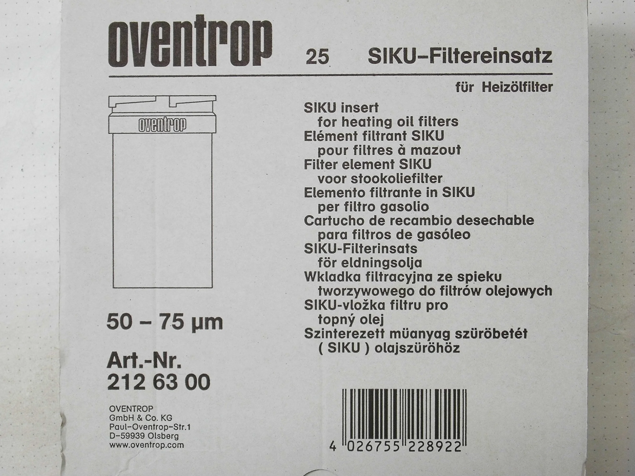 Oventrop SIKU wkład filtrujący 50-75 ym 25 sztuk