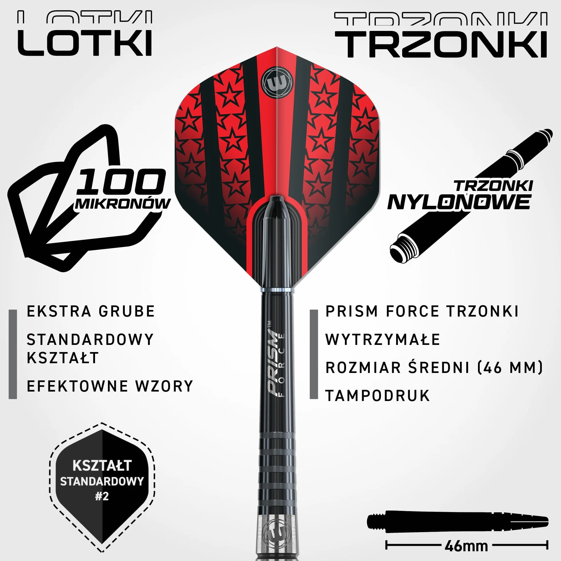 WINMAU Joe Cullen Special Edition profesjonalny zestaw rzutek 90% wolframu z loczkami i trzonami (trzonki)