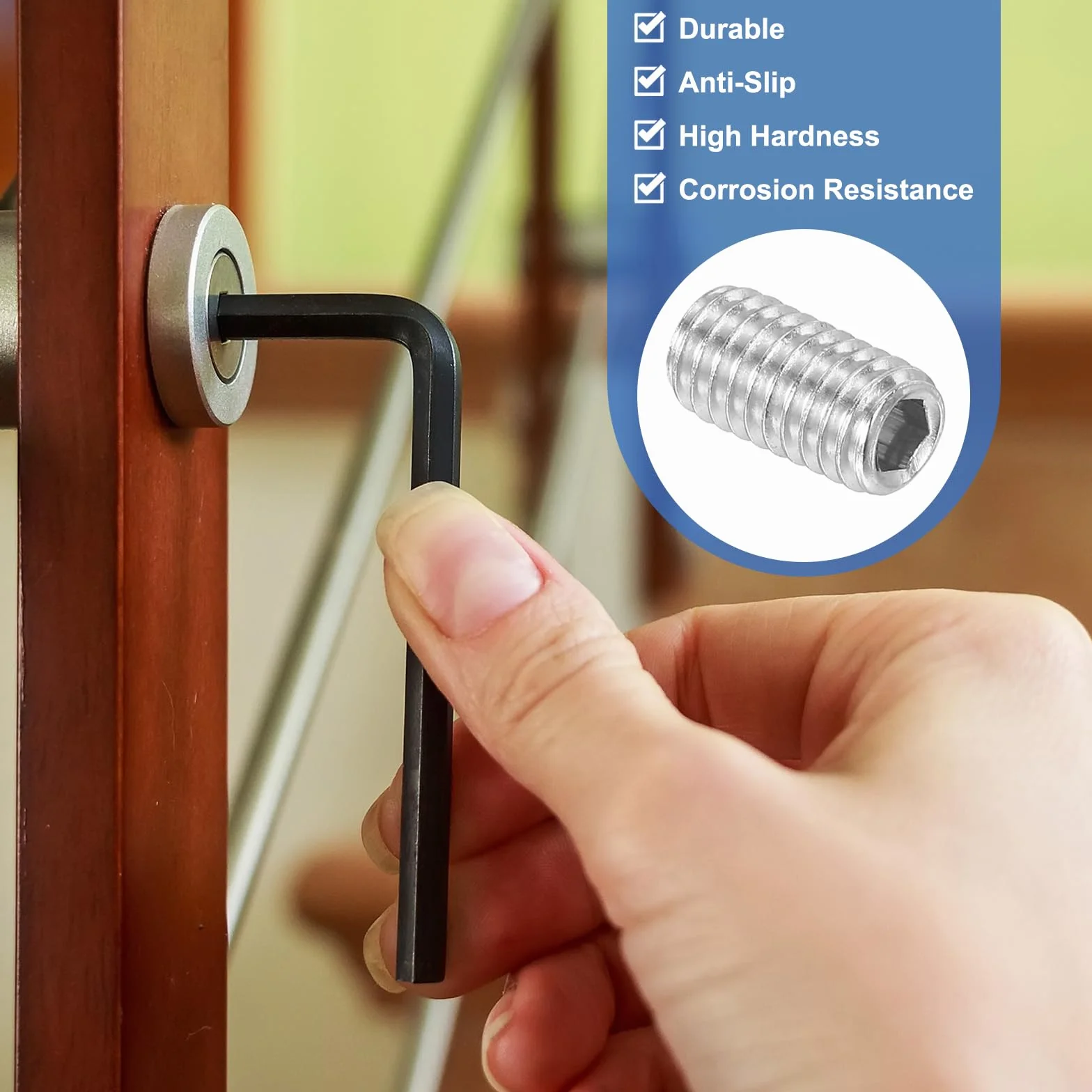 PATIKIL 30 sztuk śrub oczkowych M6 x 10 mm, 304 stal nierdzewna, zestaw śrub sześciokątnych