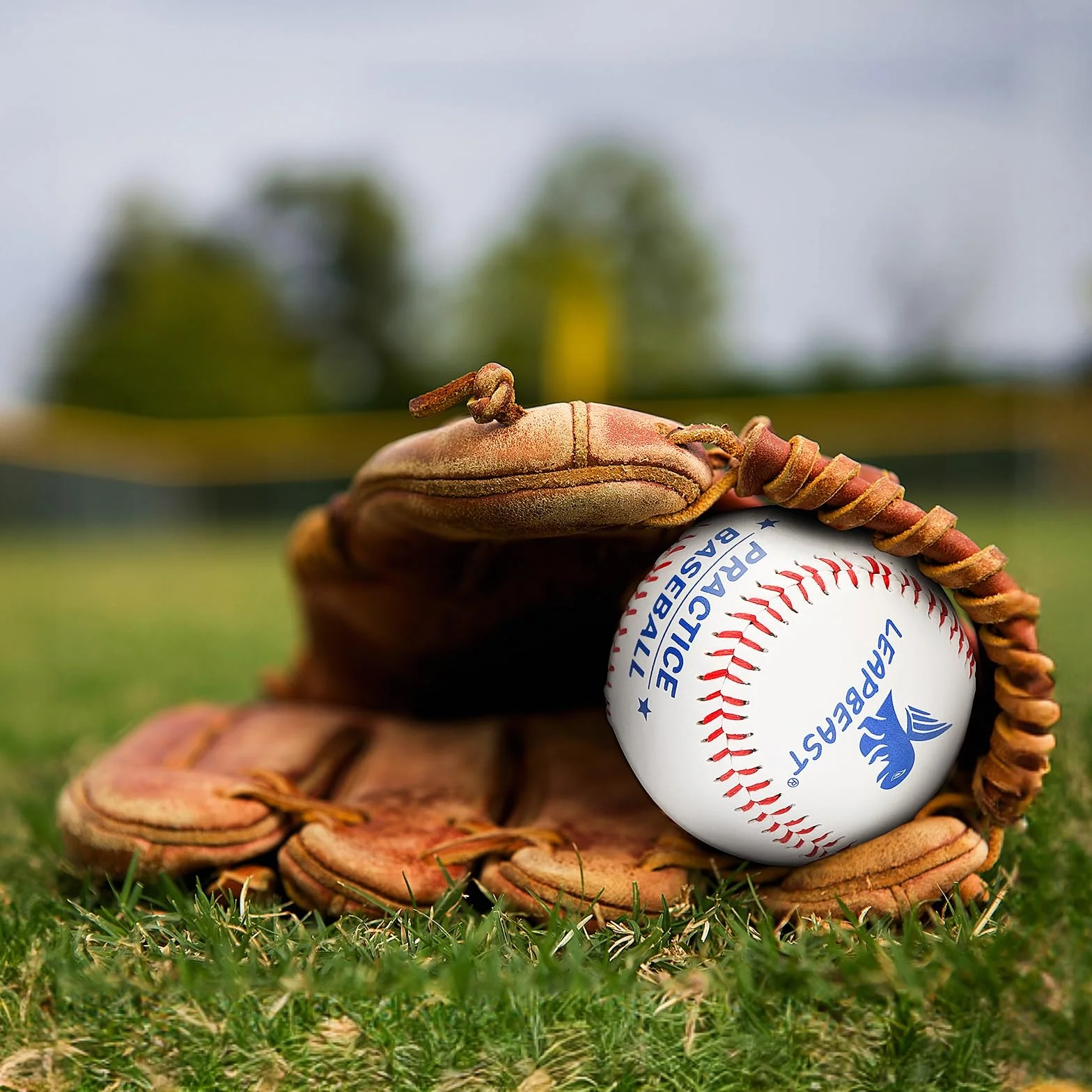 LeapBeast Profesjonalne baseballe, 20 cm, 3 sztuki, ręcznie szyte, baseballowe, miękki rdzeń gumowy, piłki dla dorosłych, do treningu młodzieży, profesjonalne gry w baseball