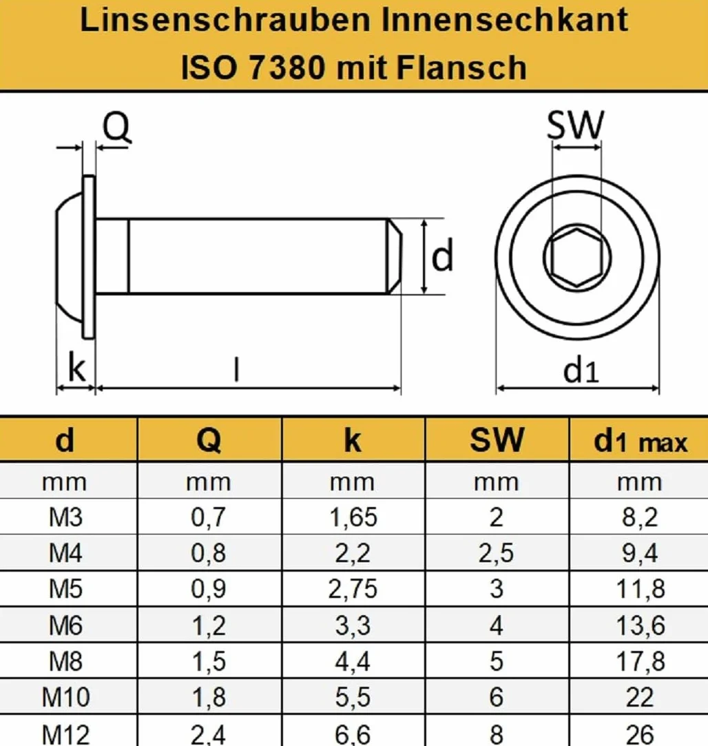 Śruby z łbem soczewkowym M8 ze stali nierdzewnej A2 V2A 100 sztuk M8 x 16 mm