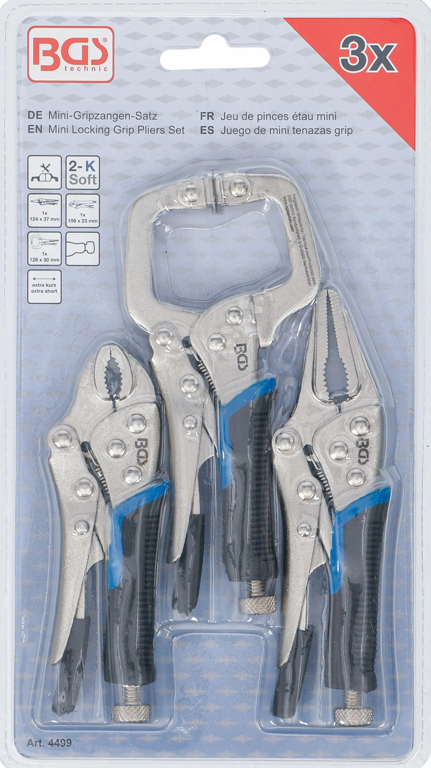 BGS 4499 Szczypce samozaciskowe mini 3 szt.