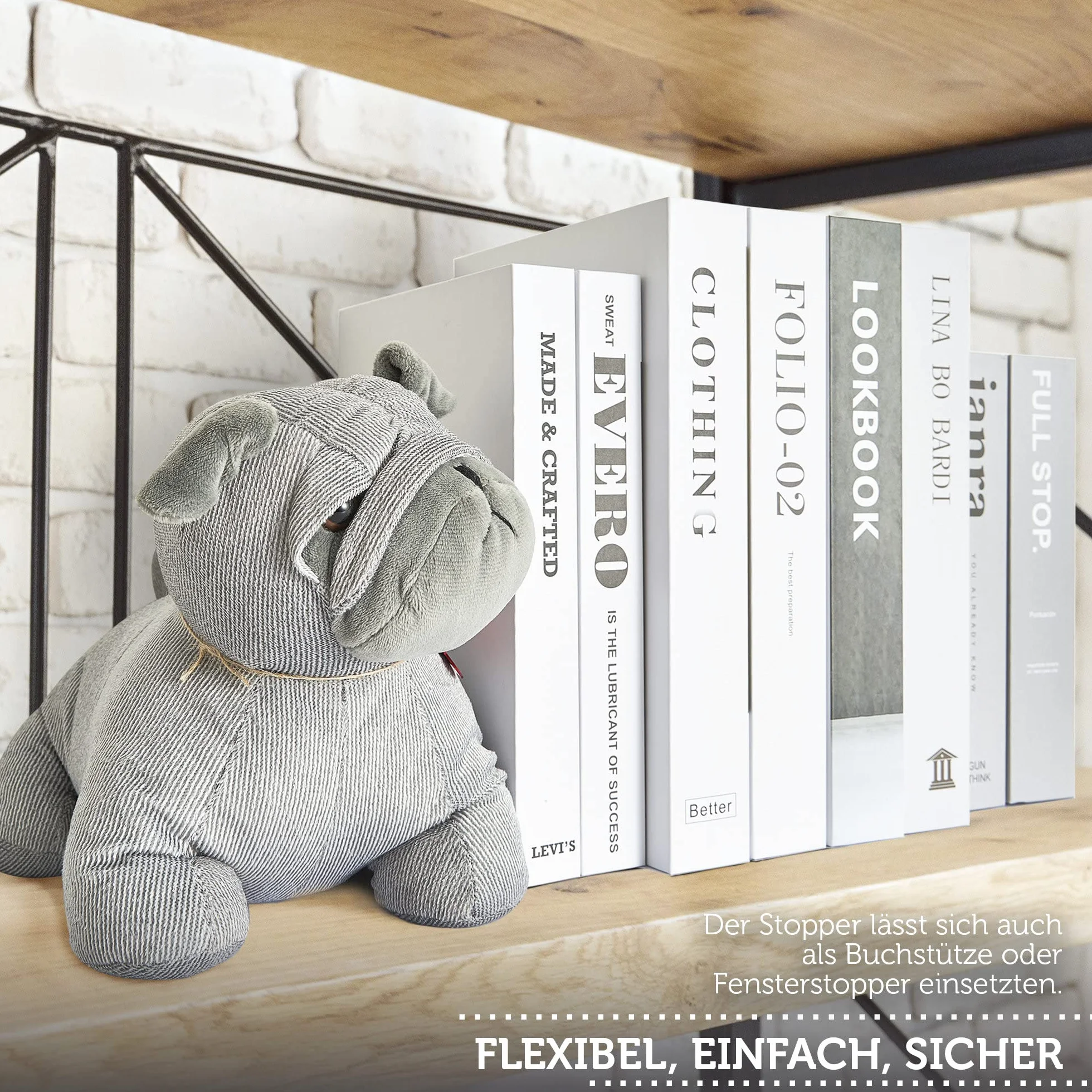 mojoliving Stoper do drzwi z motywem zwierzęcym "Bruno" 20 cm
