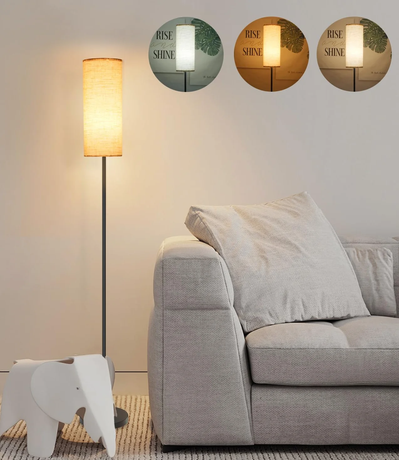 LEAZZLE Lampa podłogowa Salon Nowoczesny,Lampa podłogowa LED ściemnialna,3 kolorowa temperatura podłogowa,Lampa podłogowa 3-kolorowymi temperaturami 2700-6500K do sypialni,nadaje się sypialni,czytania