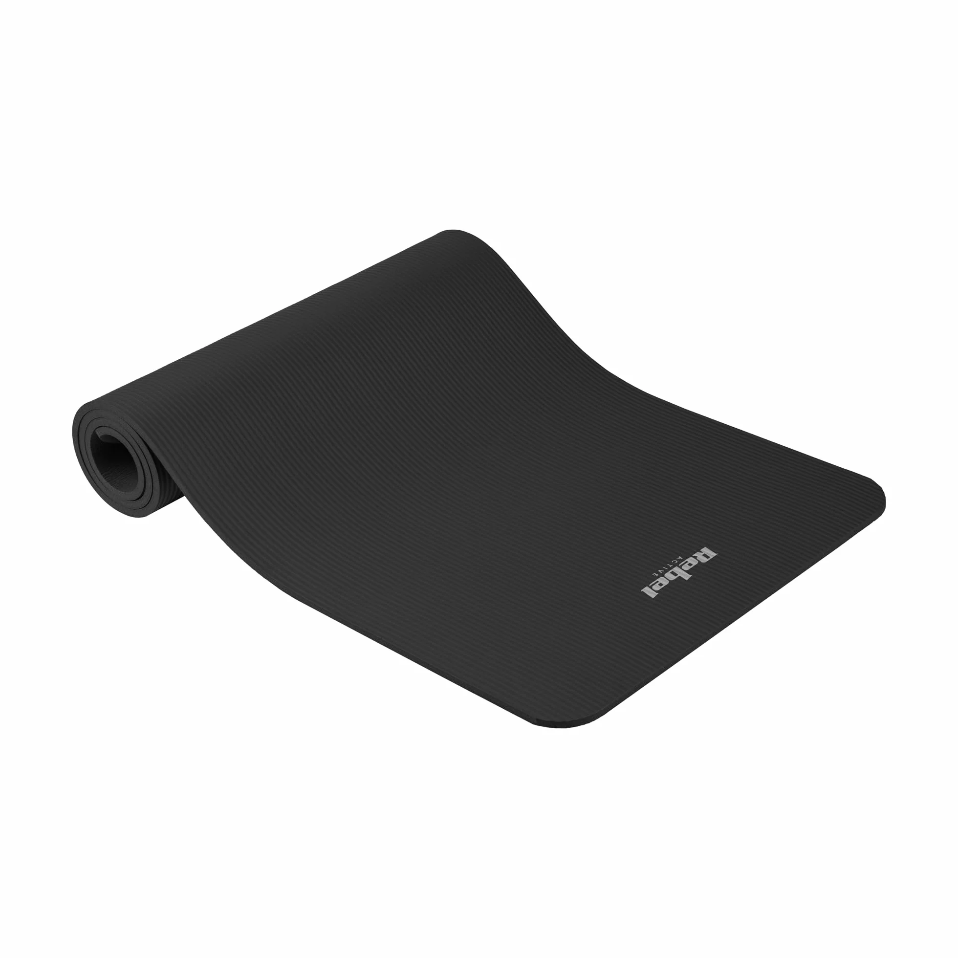 Rebel Mata Gimnastyczna do Ćwiczeń Joga Pilates Fitness 183x61cm Grubość 1cm Materiał NBR Czarna RBA-3150-BK