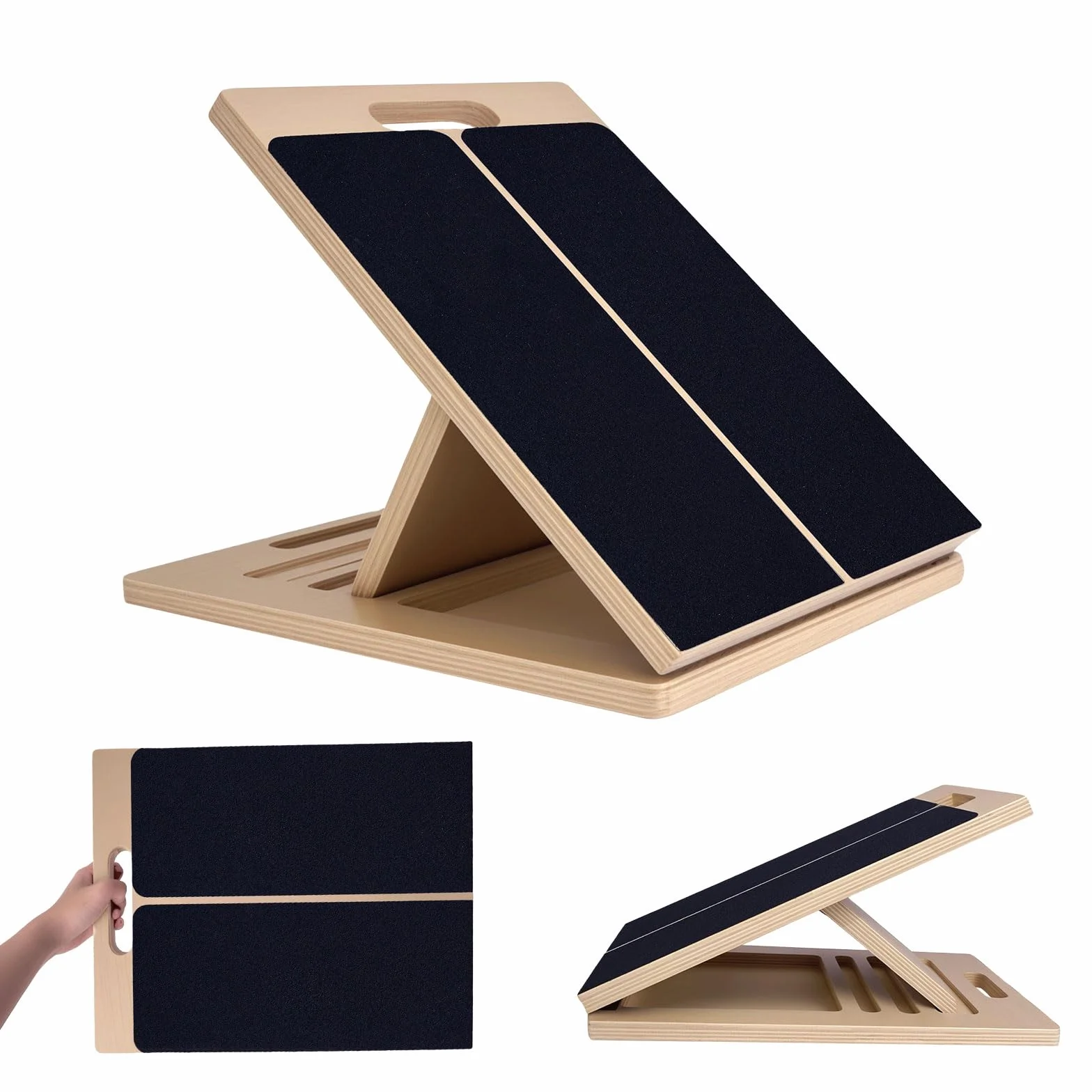 Profesjonalny rozciągacz łydeł Slant Board, deska z regulowaną skośną deską i odcinkiem łydka, do przysiadów i rozciągania mięśni, do fitnessu