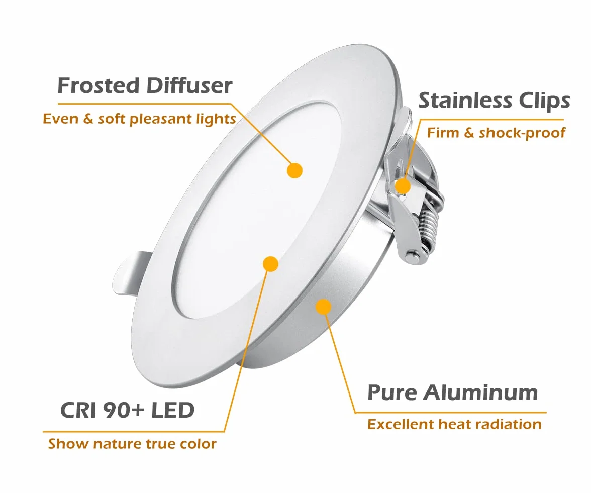 LED Downlight 12V 3W 6000K 285lm 64-74mm do Kampera Łodzi Furgonetki