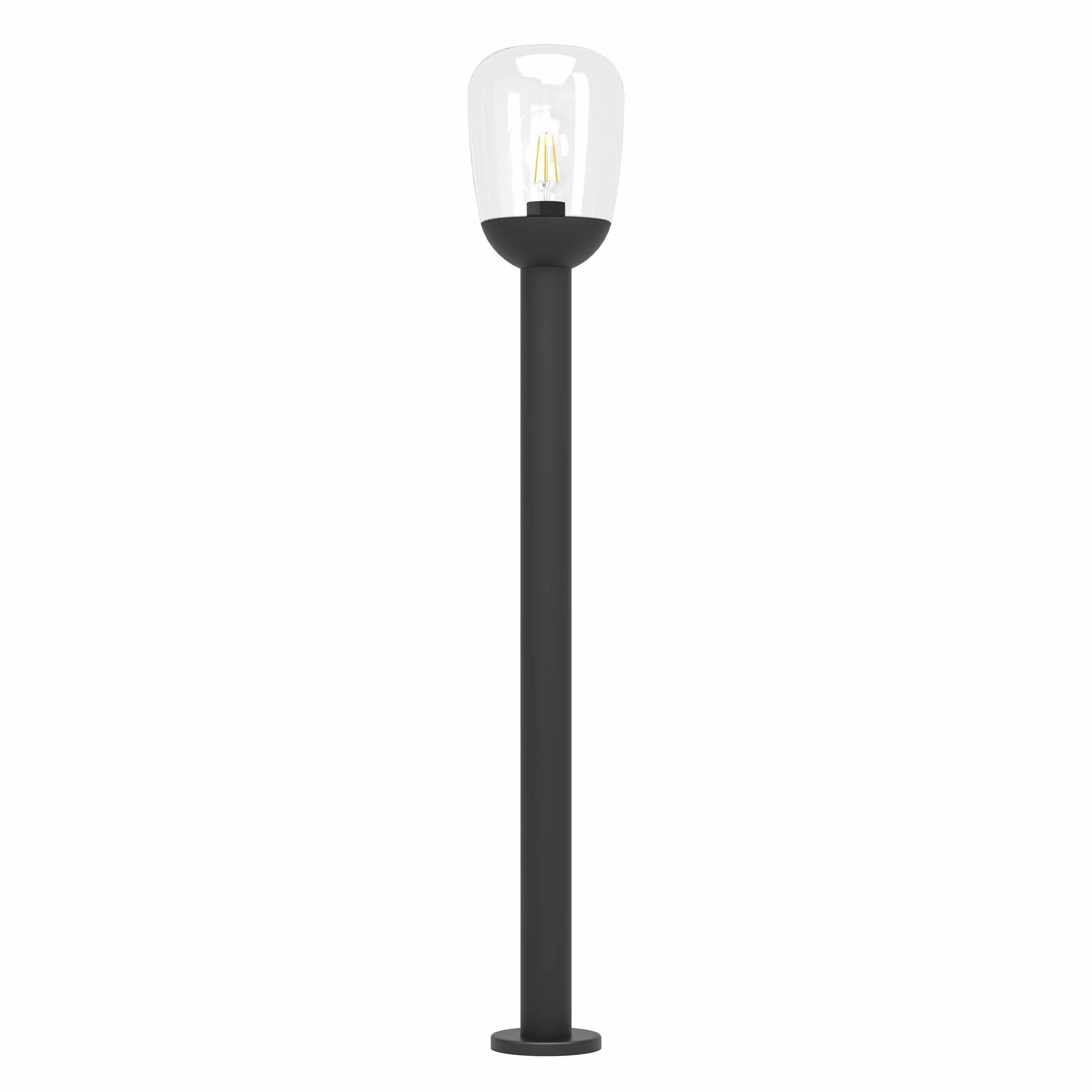 EGLO Donatori zewnętrzna lampa stojąca retro czarna aluminium szkło przezroczyste E27 IP44