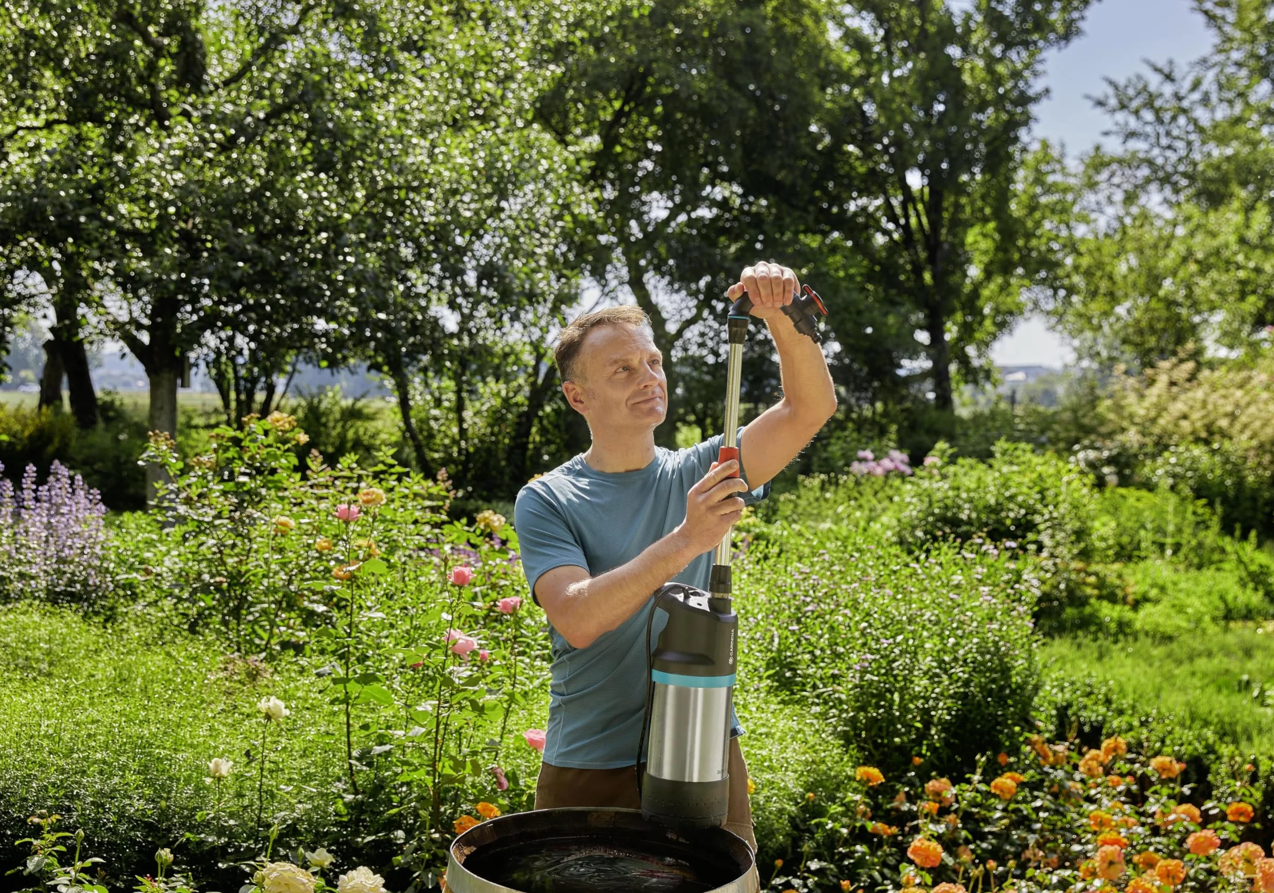 Gardena przedłużacz teleskopowy rury: Rura przedłużająca do pomp beczkowych, 21cm, idealny do dłuższych pojemników na wodę, gwint 33,3mm (G1") / 33,3mm (G1") (1420-20)