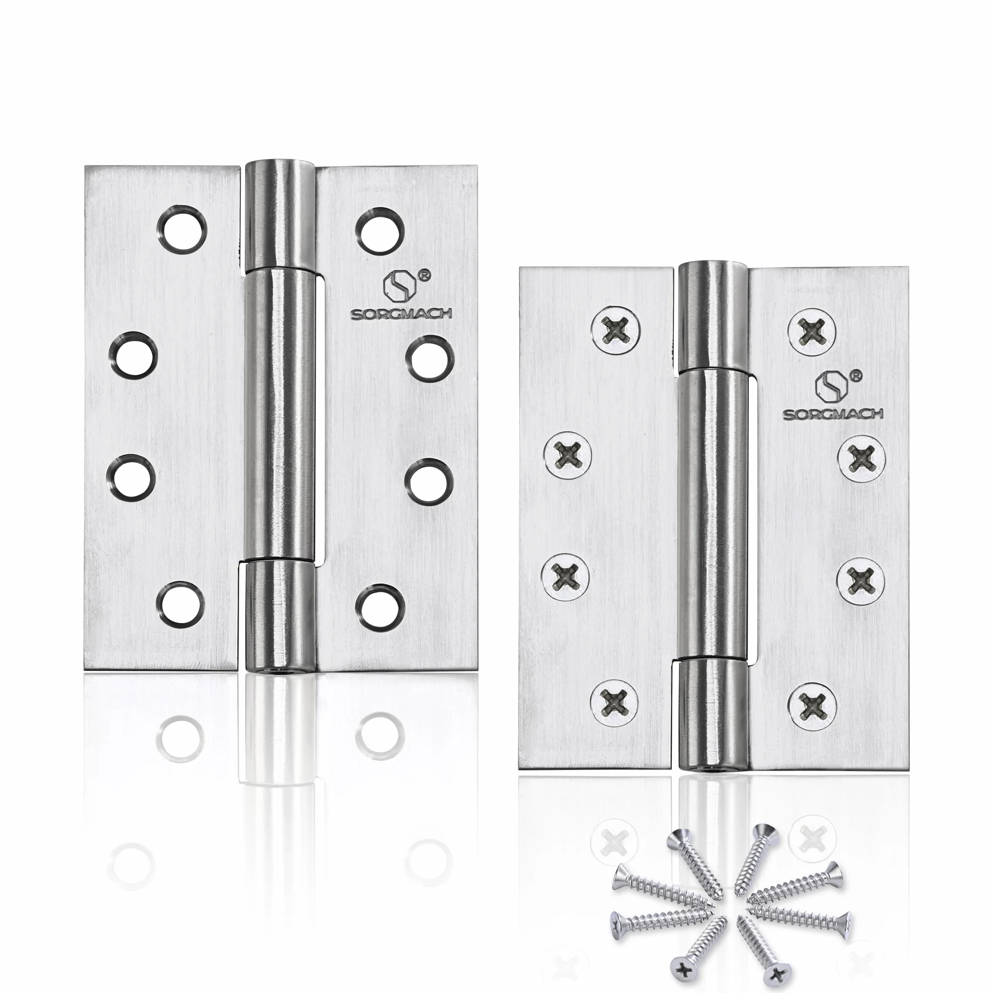 Zawiasy ukryte 100 x 76 mm 304 stal szlachetna satynowo-niklowe do drzwi