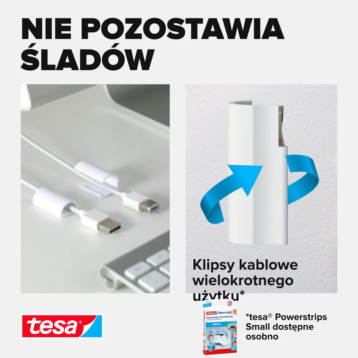 Tesa Powerstrips Opaski Kablowe Biały 3 x 5 sztuk