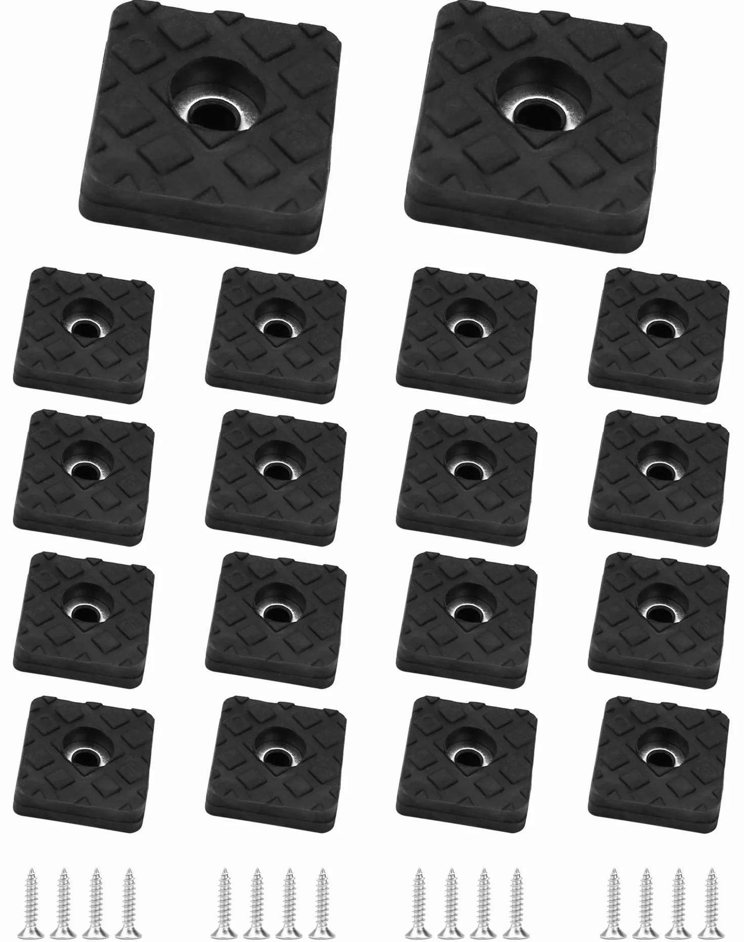 QWORK® 18 szt. Kwadratowe gumowe nóżki antypoślizgowe 22*22*8mm
