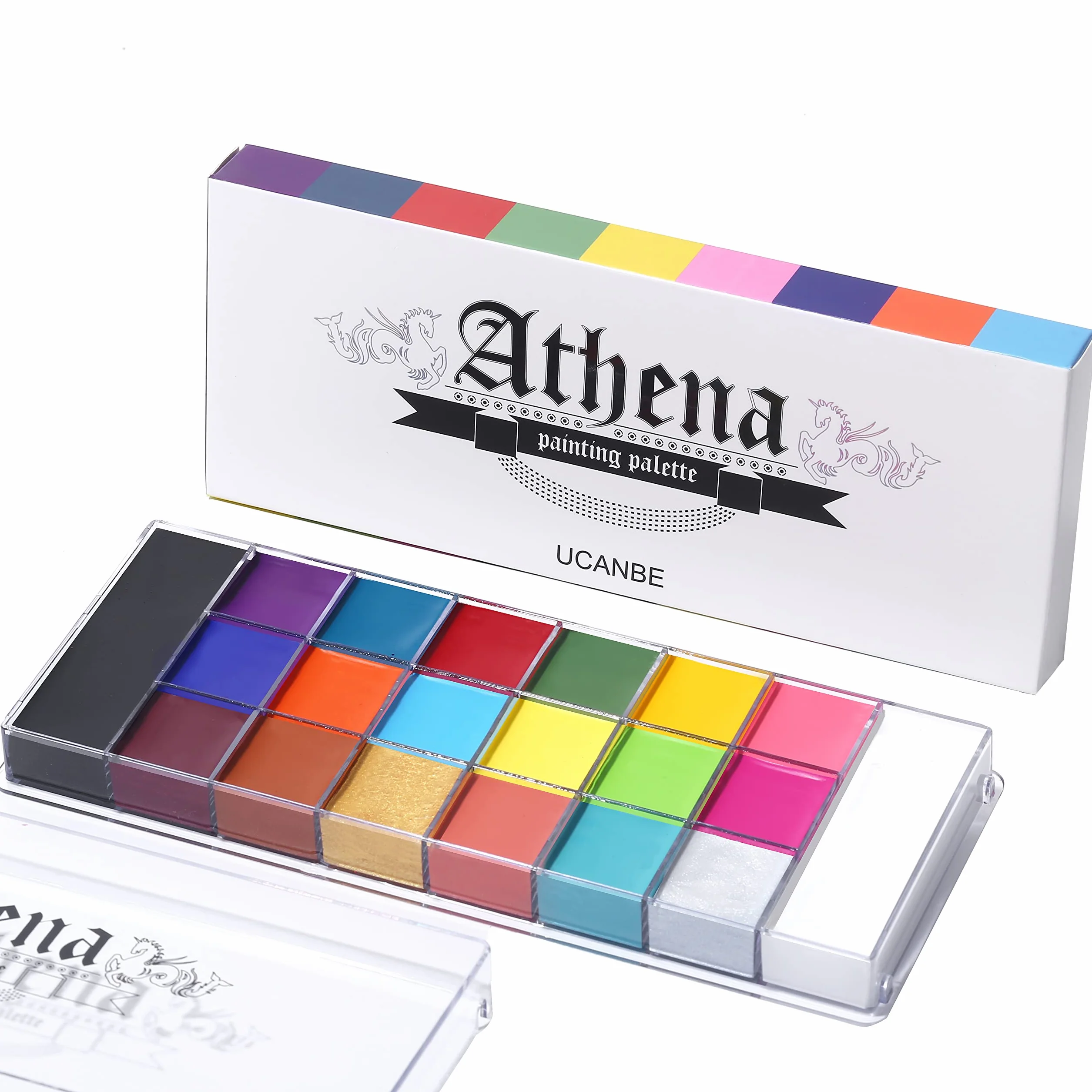 UCANBE Athena Face Paint 20 kolorów do makijażu teatralnego, na Halloween, wysokie odwzorowanie kolorów, oleista farba do twarzy, do malowania brzucha, na karnawał, imprezę