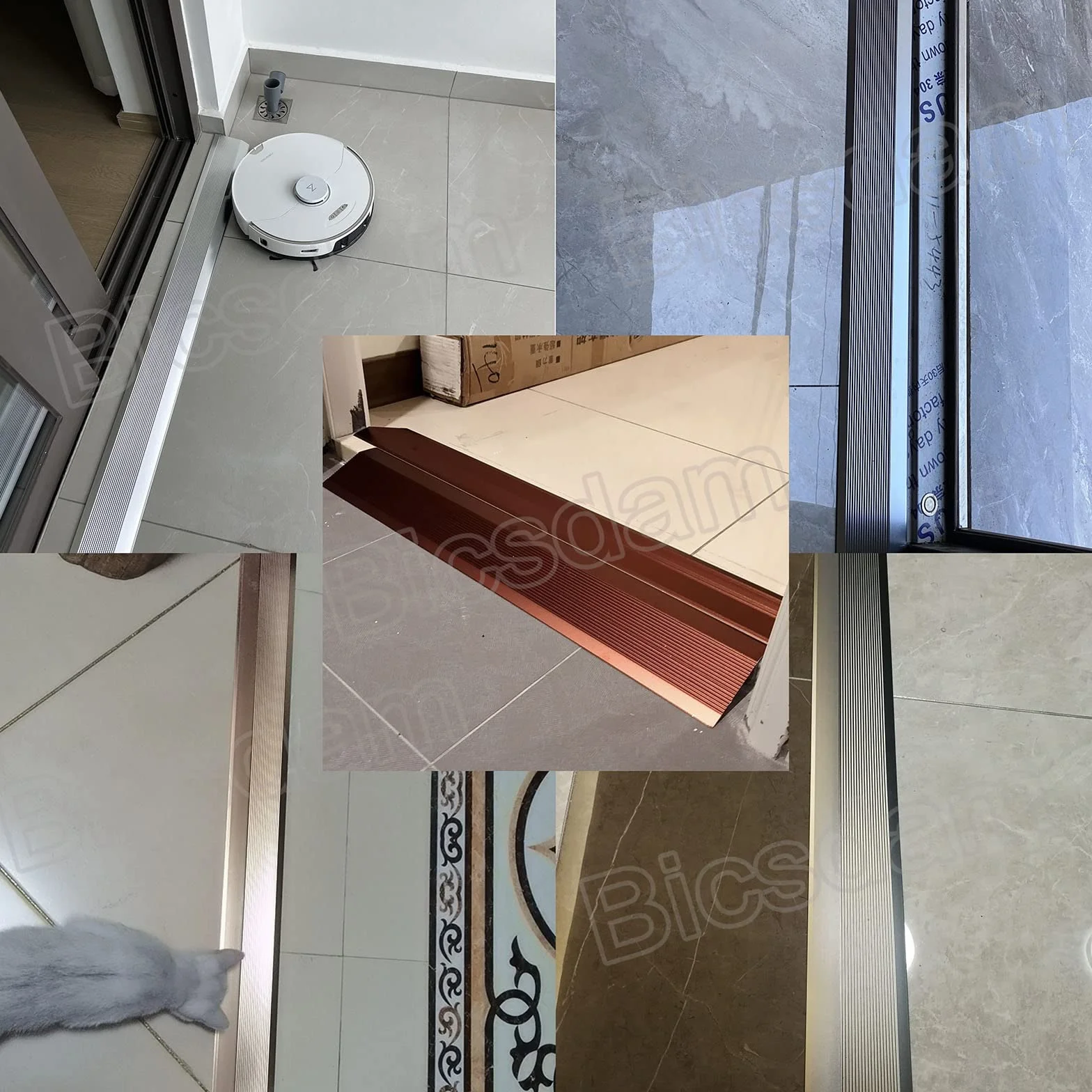 WORDFUN Aluminiowa listwa progowa 89 cm, skośna rampa krawędziowa do przejścia podłogi drewno/płytki, wysokość 1-4 cm