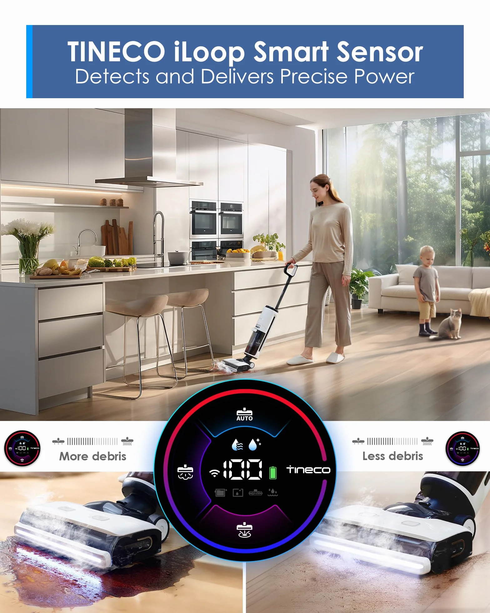 Tineco Floor ONE S7 bezprzewodowa myjka parowa mop parowy do twardych podłóg