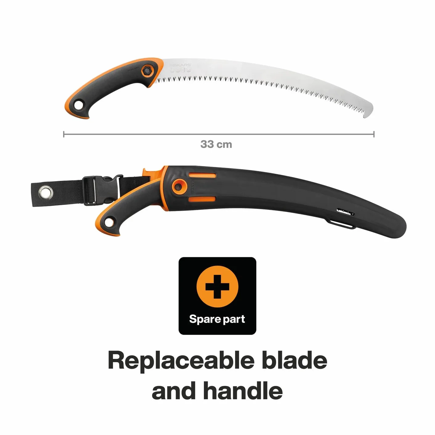 Fiskars Piła profesjonalna SW-330 do świeżego drewna, grube zęby, stalowe ostrze