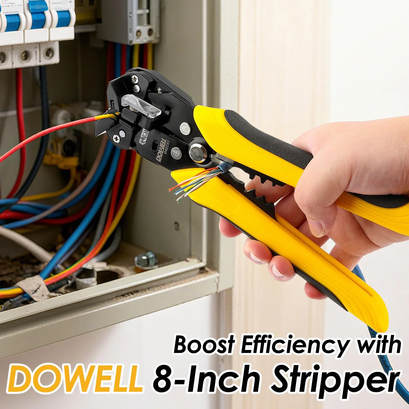 DOWELL Automatyczny stripper drutu 10-24 AWG 3-w-1 narzędzie do strippingu cięcia zaciskania