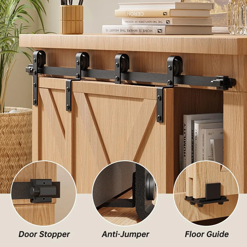 Mini Hardware Drzwi Przesuwne Zestaw 167,7 cm Do Drzwi Podwójne Bypass