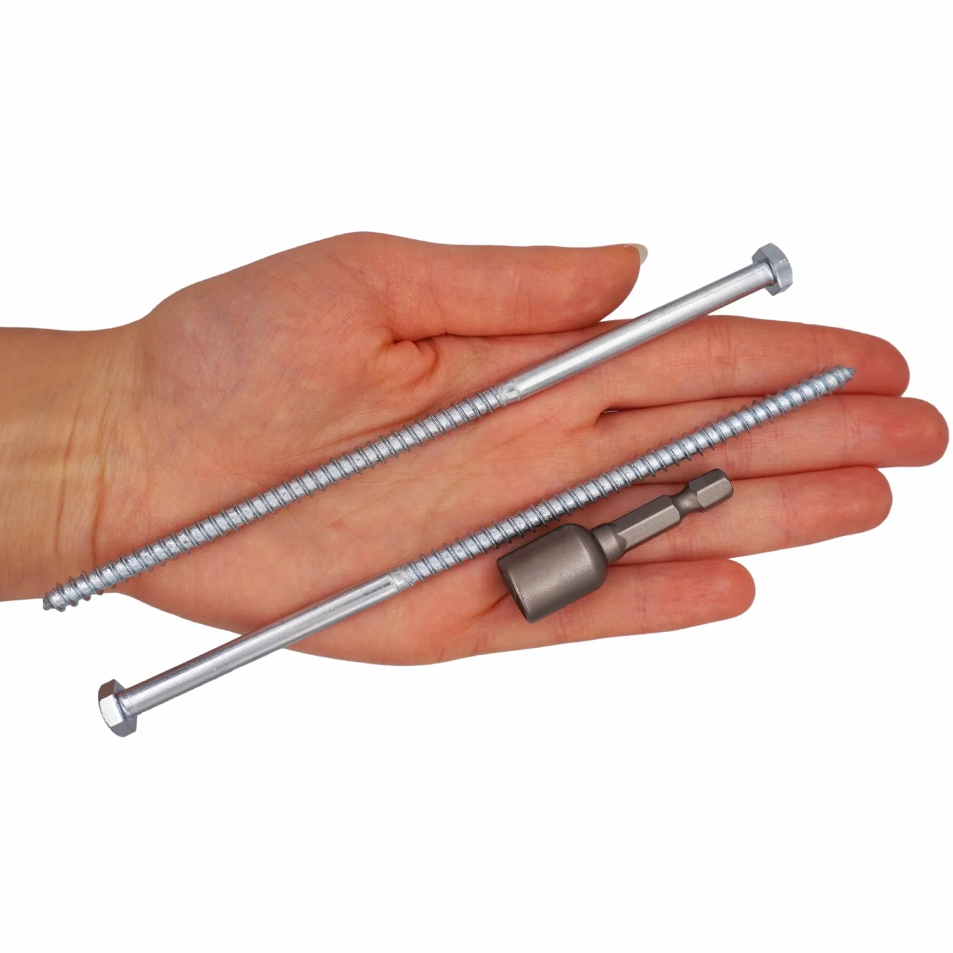 Wkręty do drewna z łbem sześciokątnym M6 x 160 mm DIN 571 ze stali ocynkowanej 30 szt.